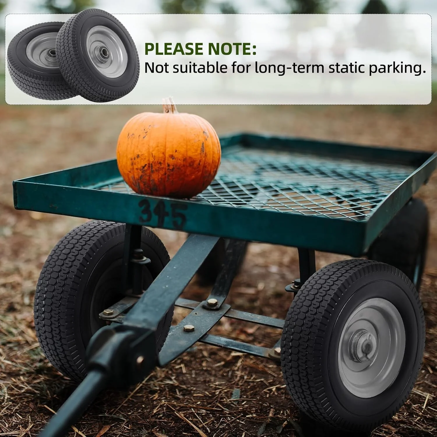 2-Pack 10-Inch Solid Wheels with Extra Bearings for Utility Equipment - Image 8