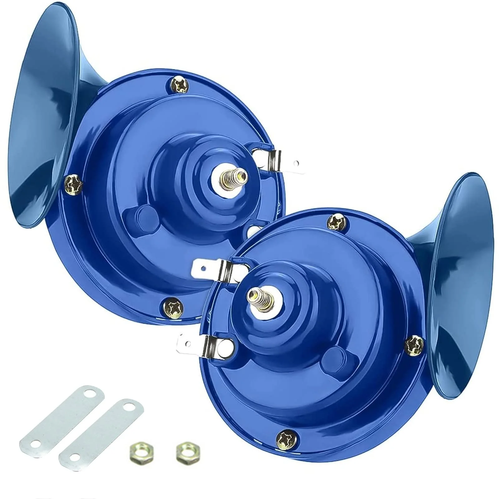 2-Pack 300dB Loud Train Horn with 12V Security Alarm Speaker Waterproof for Car