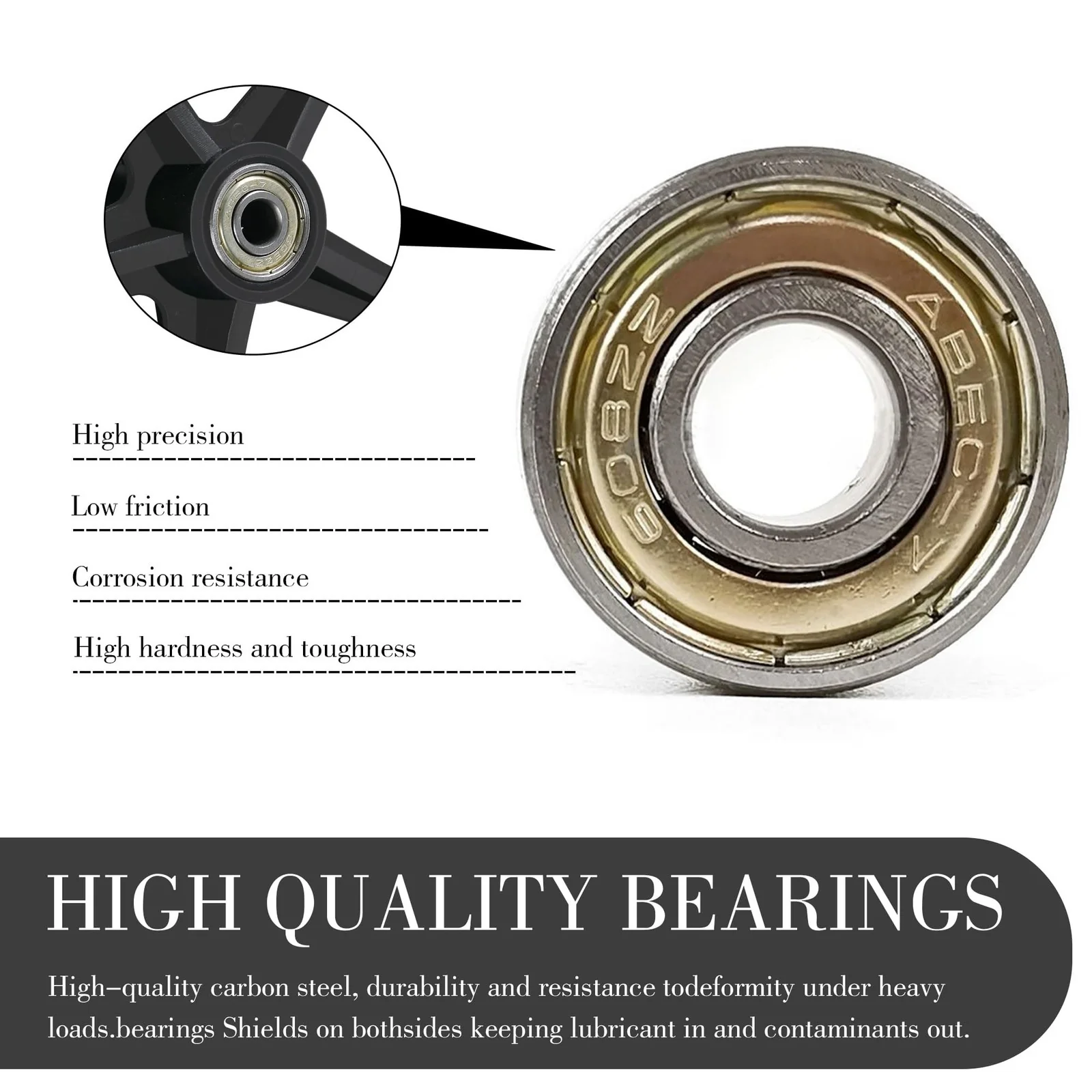 2 Pack 6 Inch Replacement Front Wheels for Wheelchairs Walkers and Rollators - Image 5