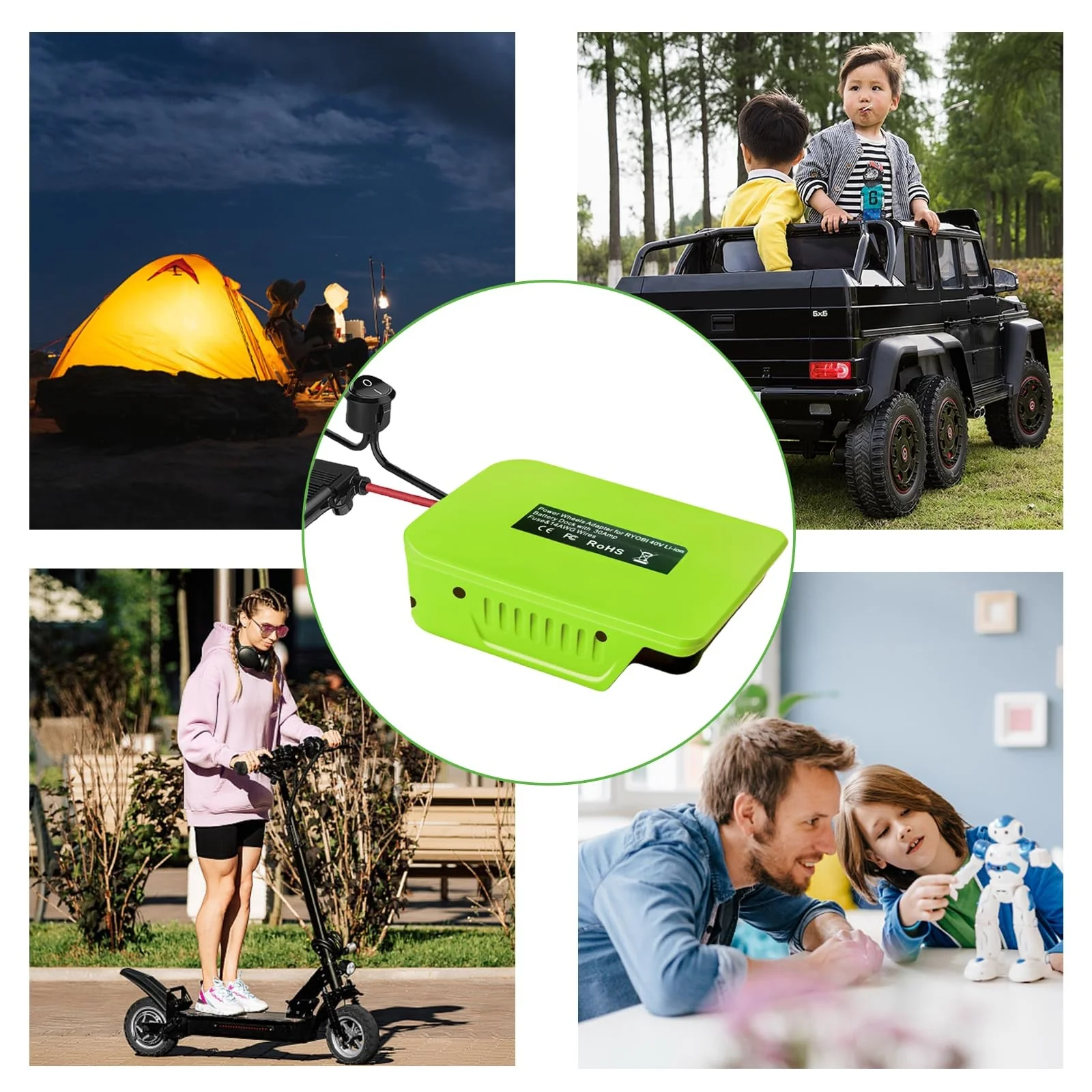 Power Wheels Adapter Set for Ryobi 40V Battery — 14 AWG Power Converter - Image 7