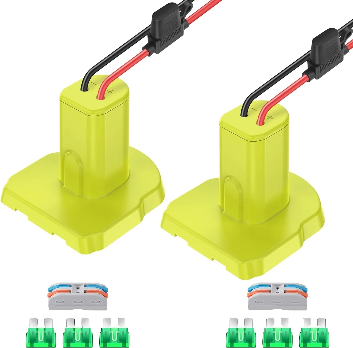 2-Pack 18V Battery Adapter with Fuses and Terminals for DIY Projects - Image 3