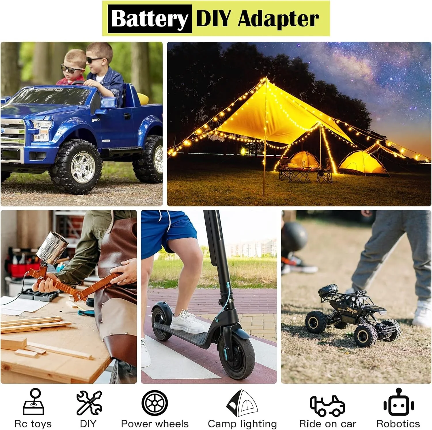 2-Pack 18V Battery Adapter with Fuses and Terminals for DIY Projects - Image 4
