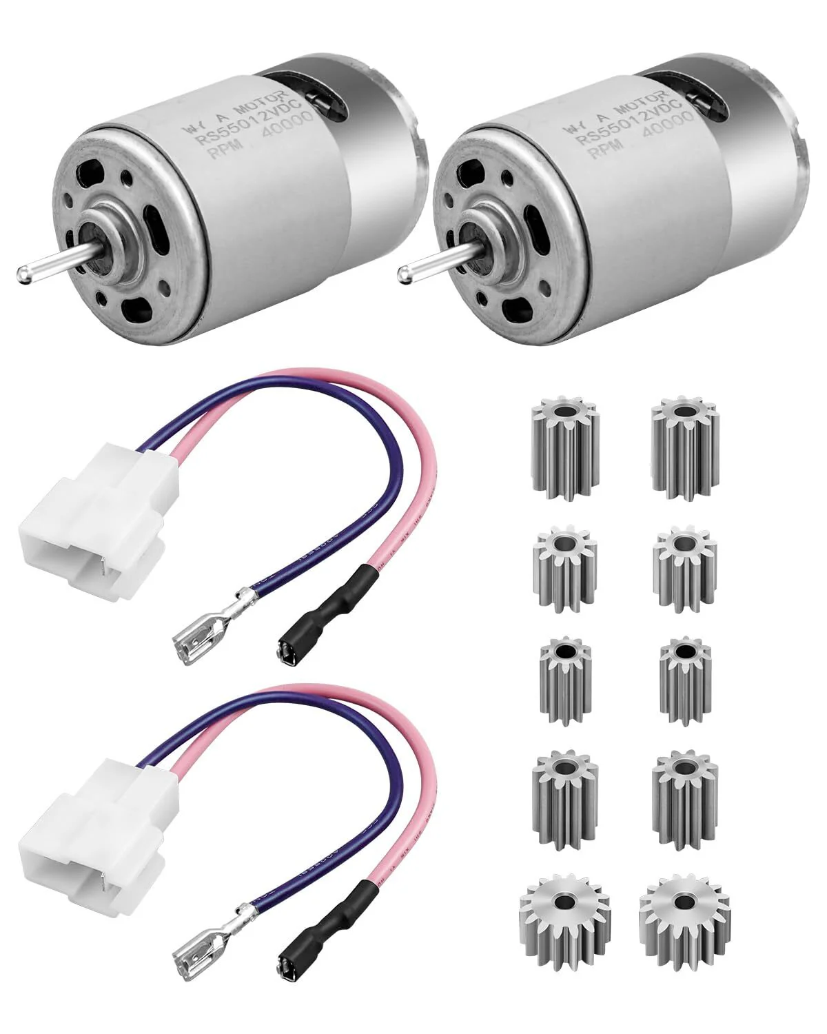 2 Pcs 12V RS550 40000RPM High-Speed Electric Drive Motor for Power Wheel Engine