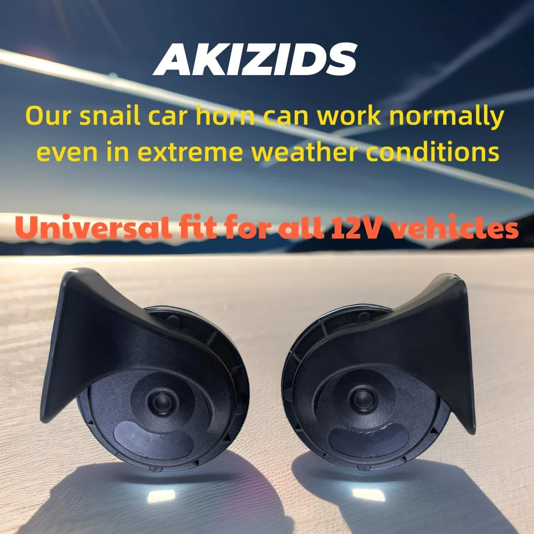 2 PCS 12V Super Loud Electric Snail Horn Kit Dual Tone Universal Air Horn - Image 7