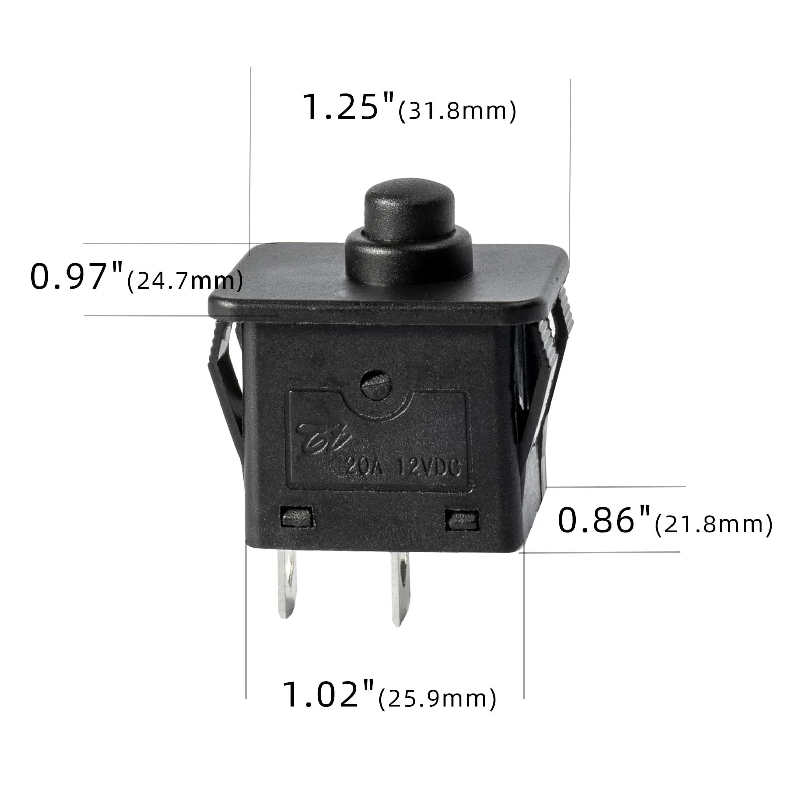 2-Pcs 6V/12V 2-Pin Plunger Type Power Wheel Foot Pedal Switch Accelerator - Image 2