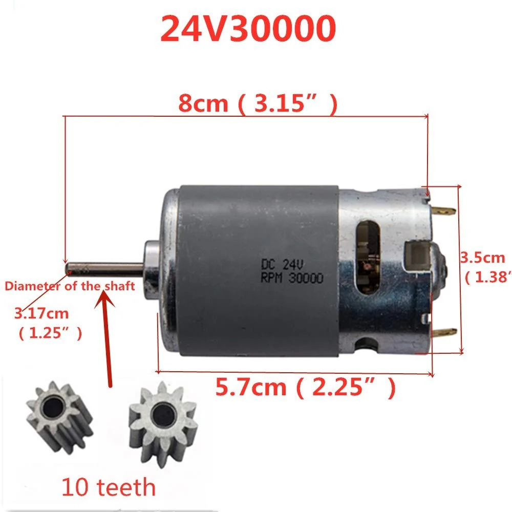 2 Pcs 24V 30000RPM Electric Wheel Motor for Children's Powered Vehicles - Image 2