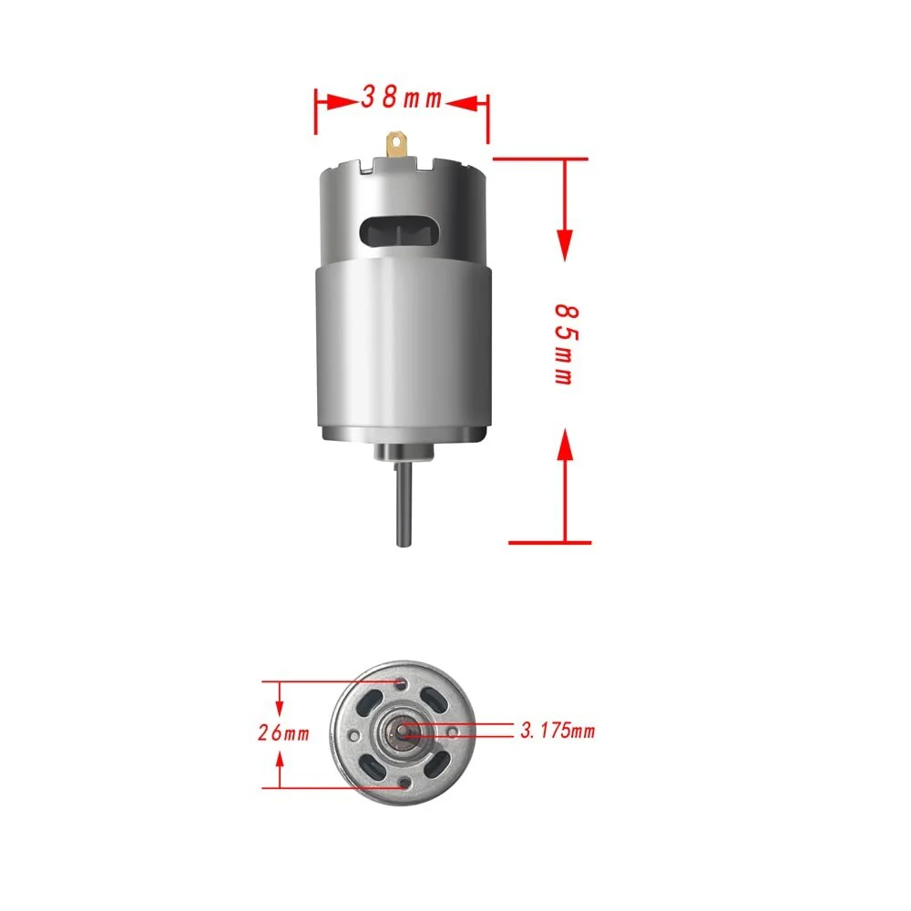 2 Pcs 24V RS555 High-Speed Electric Motors 35000 RPM for Power Wheels Upgrade - Image 6