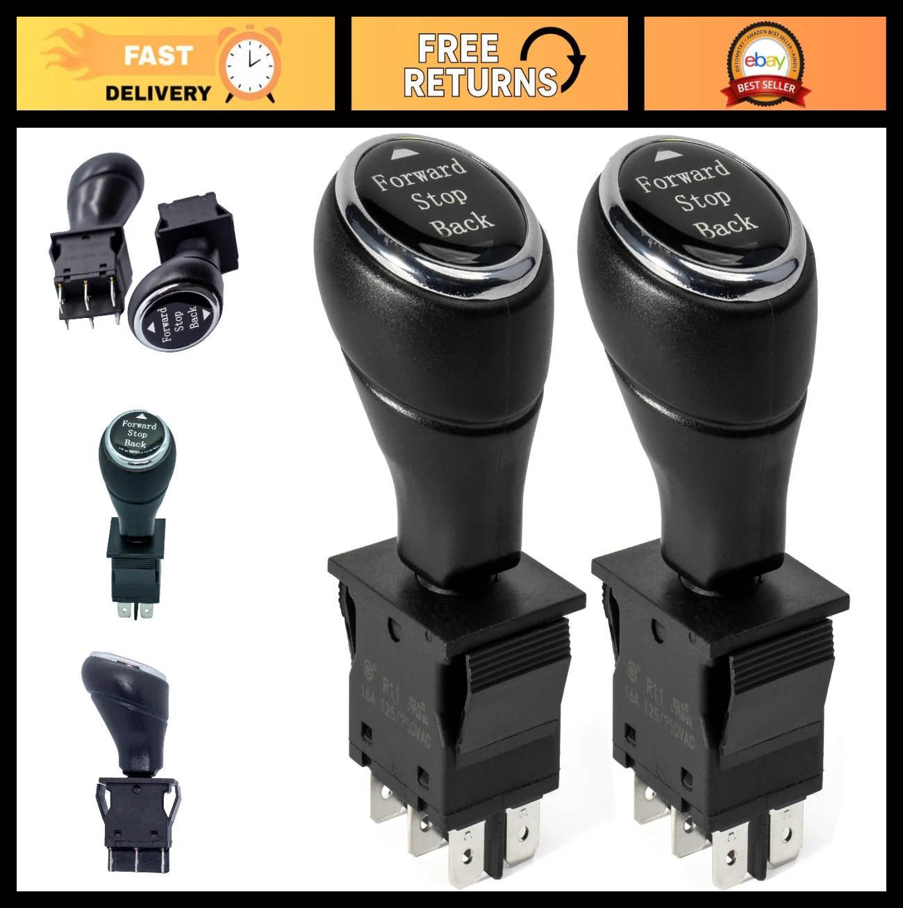 Set of 2 Forward and Reverse Shift Switches for 6V, 12V, and 24V Kids Electric Cars
