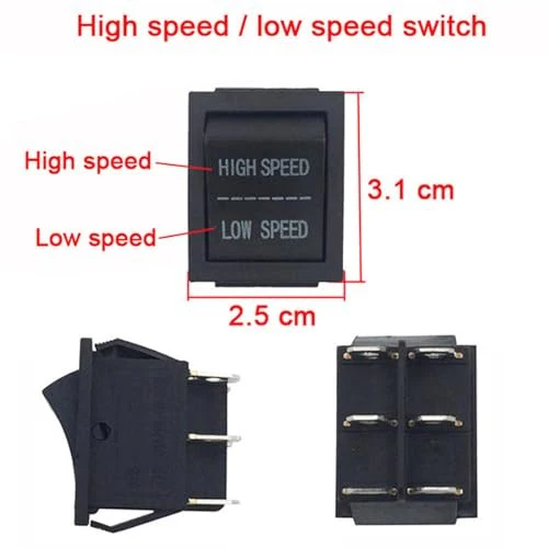 2 PCS 6V 12V High Low Speed Switch for Electric Ride-On Toy Car Replacement - Image 2