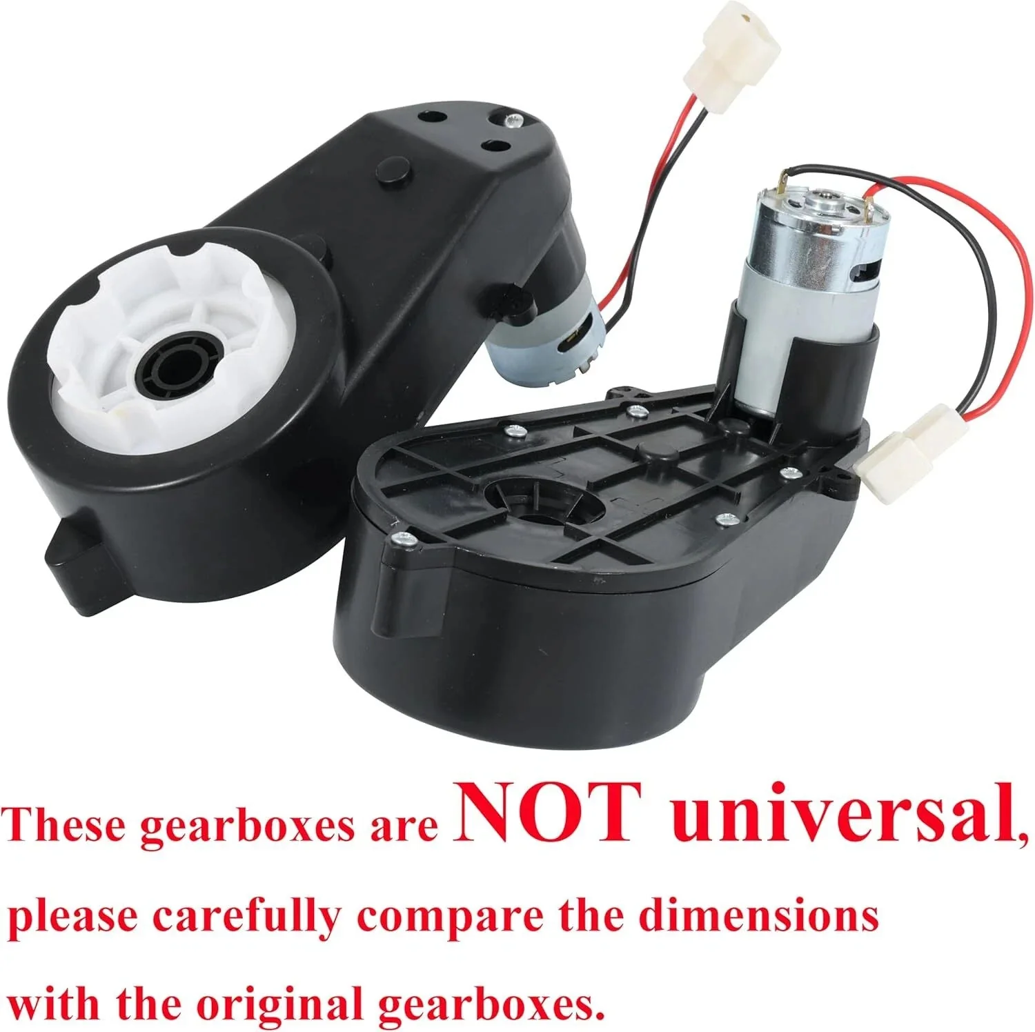 2 Pcs Kids Ride-On Car Gearbox with 550 12V Electric Motor 12000RPM - Image 2