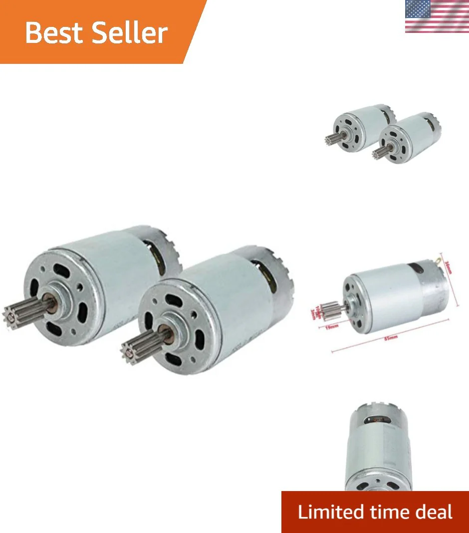 2 Pcs RS550 24V Electric Motor Set 35000 RPM Upgrade for Kids Ride-On Cars