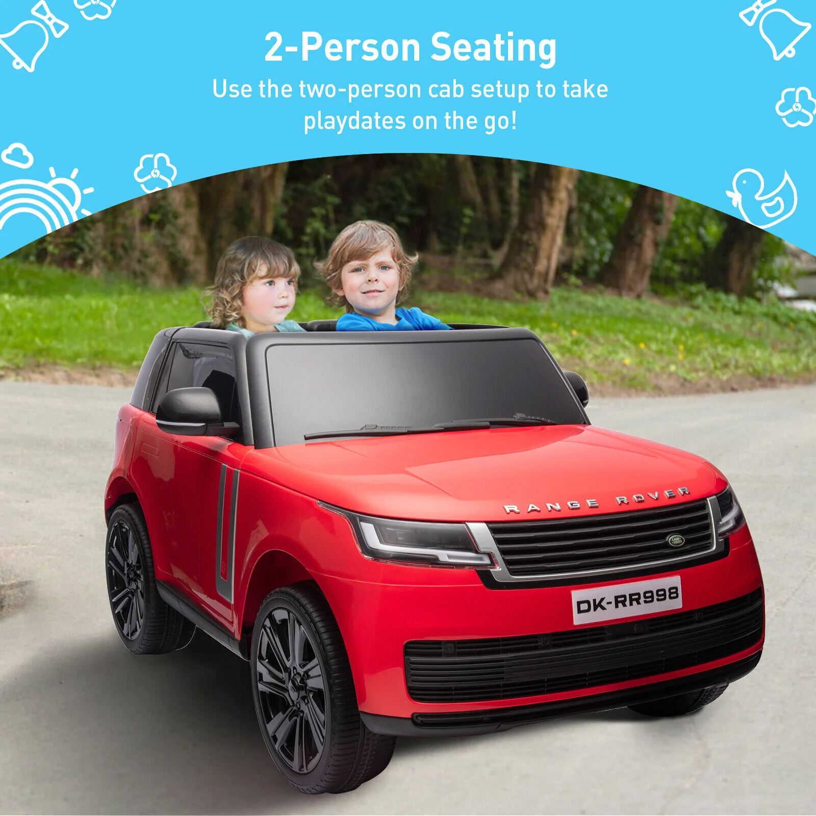 Licensed Land Rover 24V Electric Ride-On Car for Kids with 2 Seats and Remote Control - Image 3