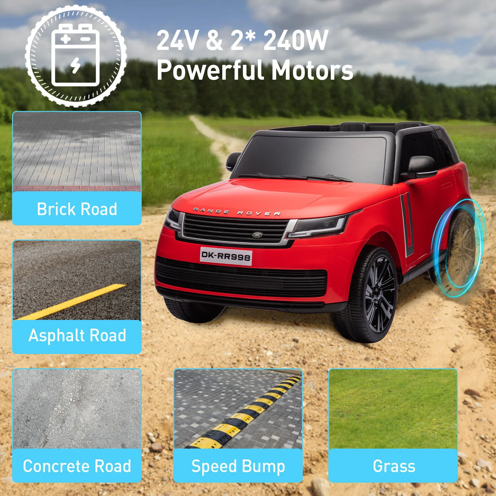 Licensed Land Rover 24V Electric Ride-On Car for Kids with 2 Seats and Remote Control - Image 6