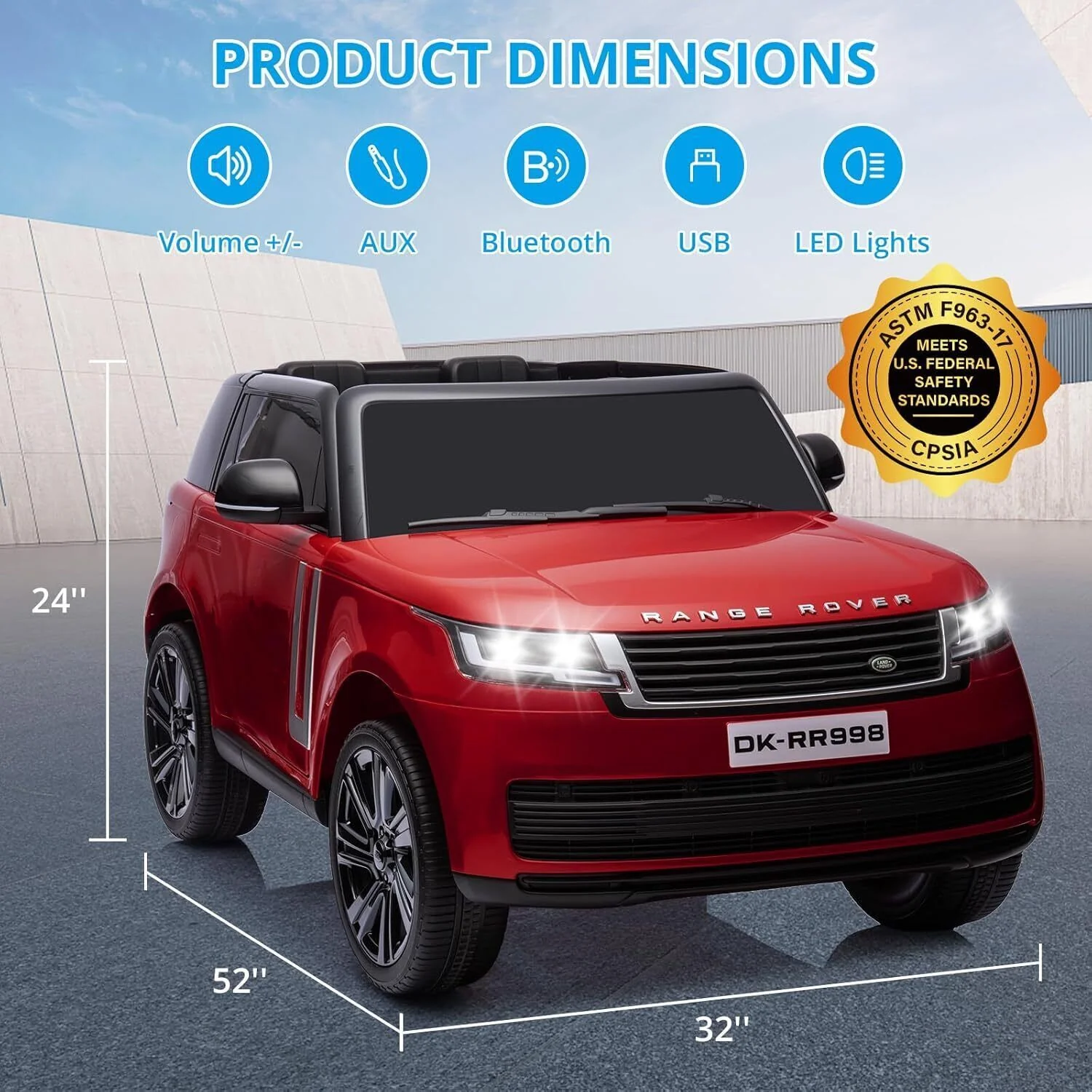 Licensed Land Rover 24V Electric Ride-On Car for Kids with 2 Seats and Remote Control - Image 7