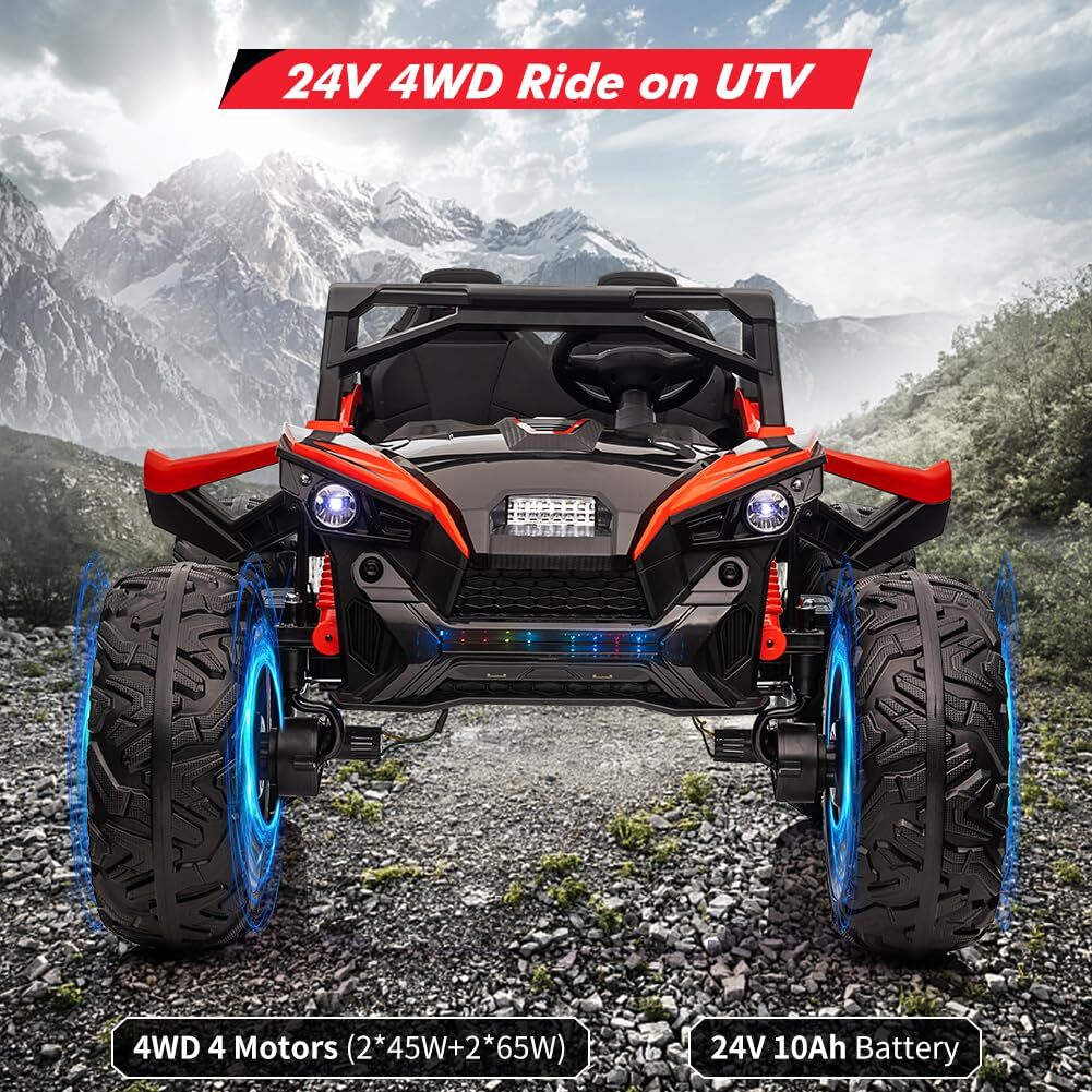 24V 2-Seater 4WD Electric Ride-On Truck for Kids with Remote Control - Image 2