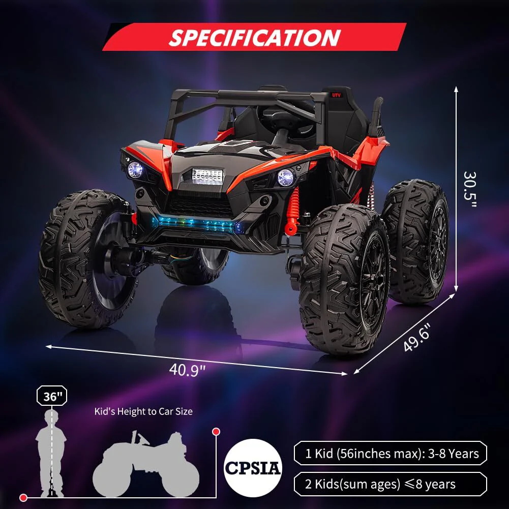 24V 2-Seater 4WD Electric Ride-On Truck for Kids with Remote Control - Image 6