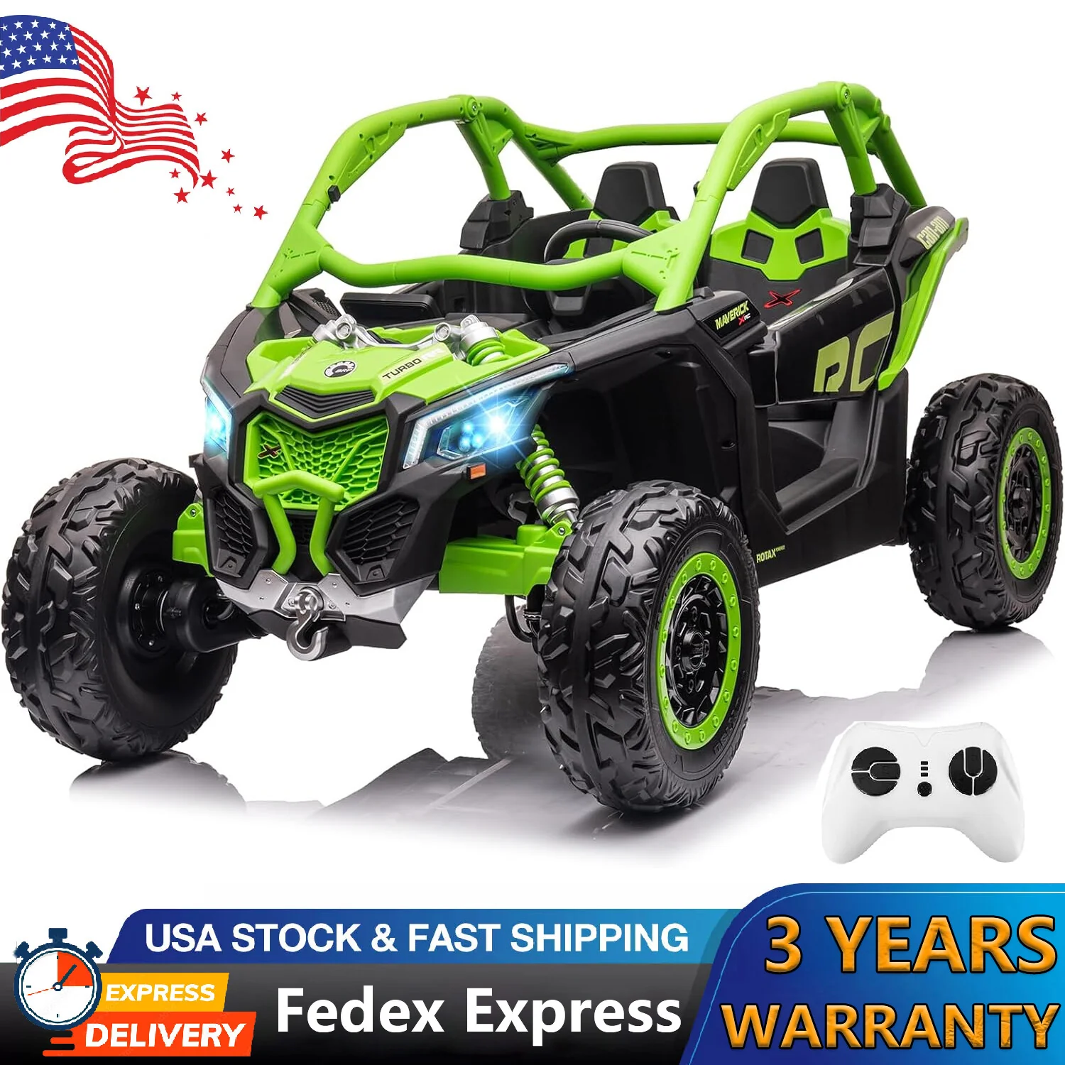 24V Electric Ride-On UTV Truck for Kids with 2 Seats and Remote Control, Licensed CAN-AM Model