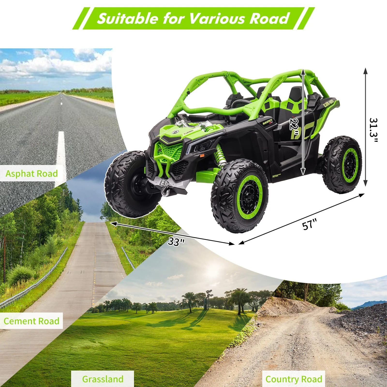 24V Electric Ride-On UTV Truck for Kids with 2 Seats and Remote Control, Licensed CAN-AM Model - Image 8
