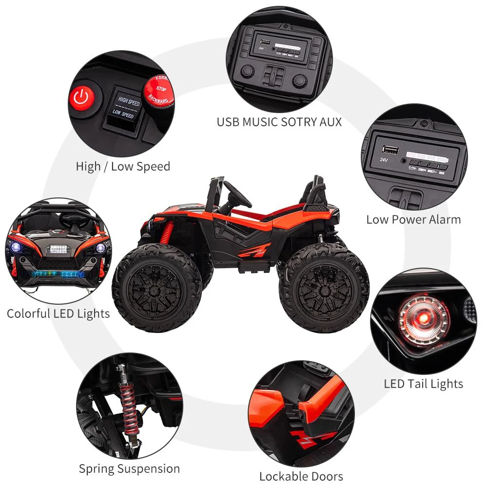 2-Seat 24V Electric Ride-On UTV Truck for Kids with Remote Control - Image 11