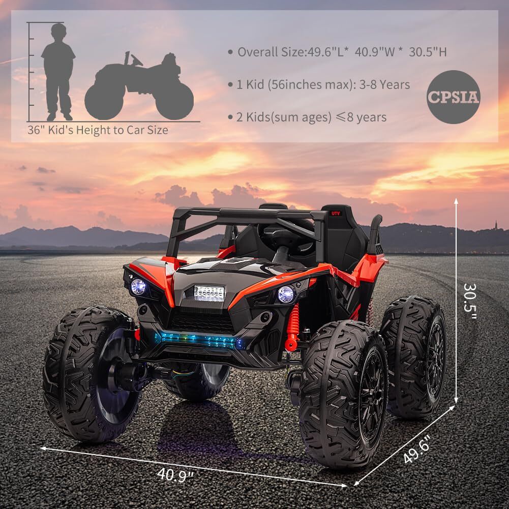 2-Seat 24V Electric Ride-On UTV Truck for Kids with Remote Control - Image 12