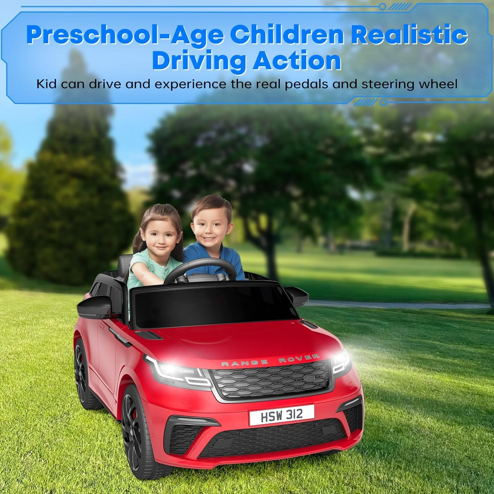 2-Seater Licensed Land Rover Ride-On Truck Toy with 12V/24V Remote Control Red - Image 25