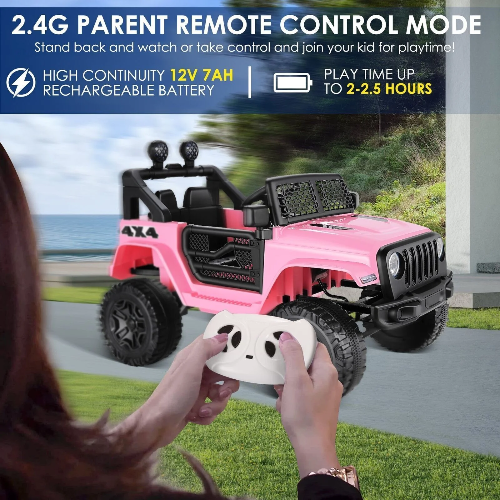 2-Seater 12V Electric Ride-On Car with Remote Control, MP3 Player, and Realistic Truck Design for Kids - Image 25