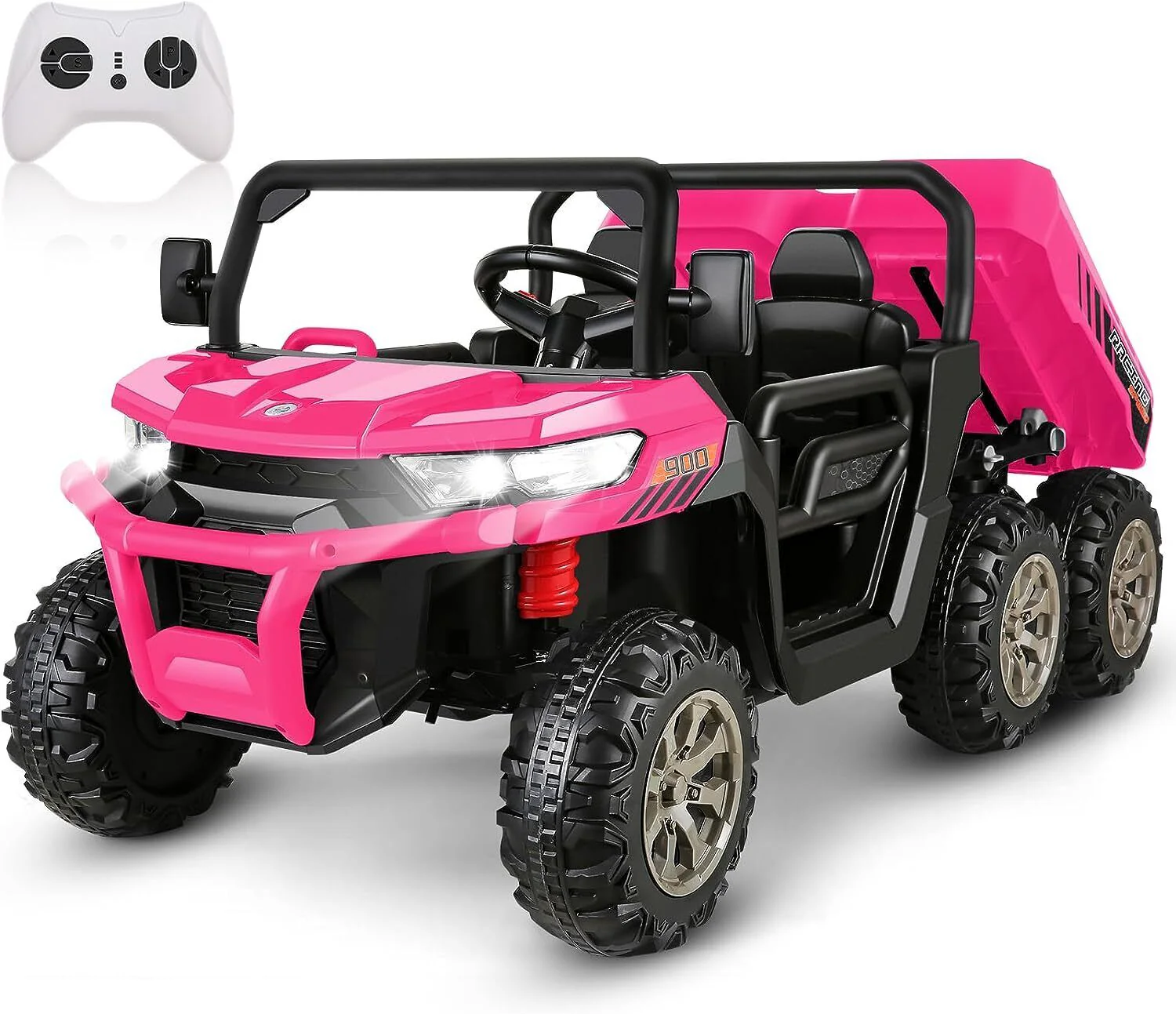 2-Seater 24V Battery-Powered 4WD Dump Truck for Kids with Remote Control - Image 6
