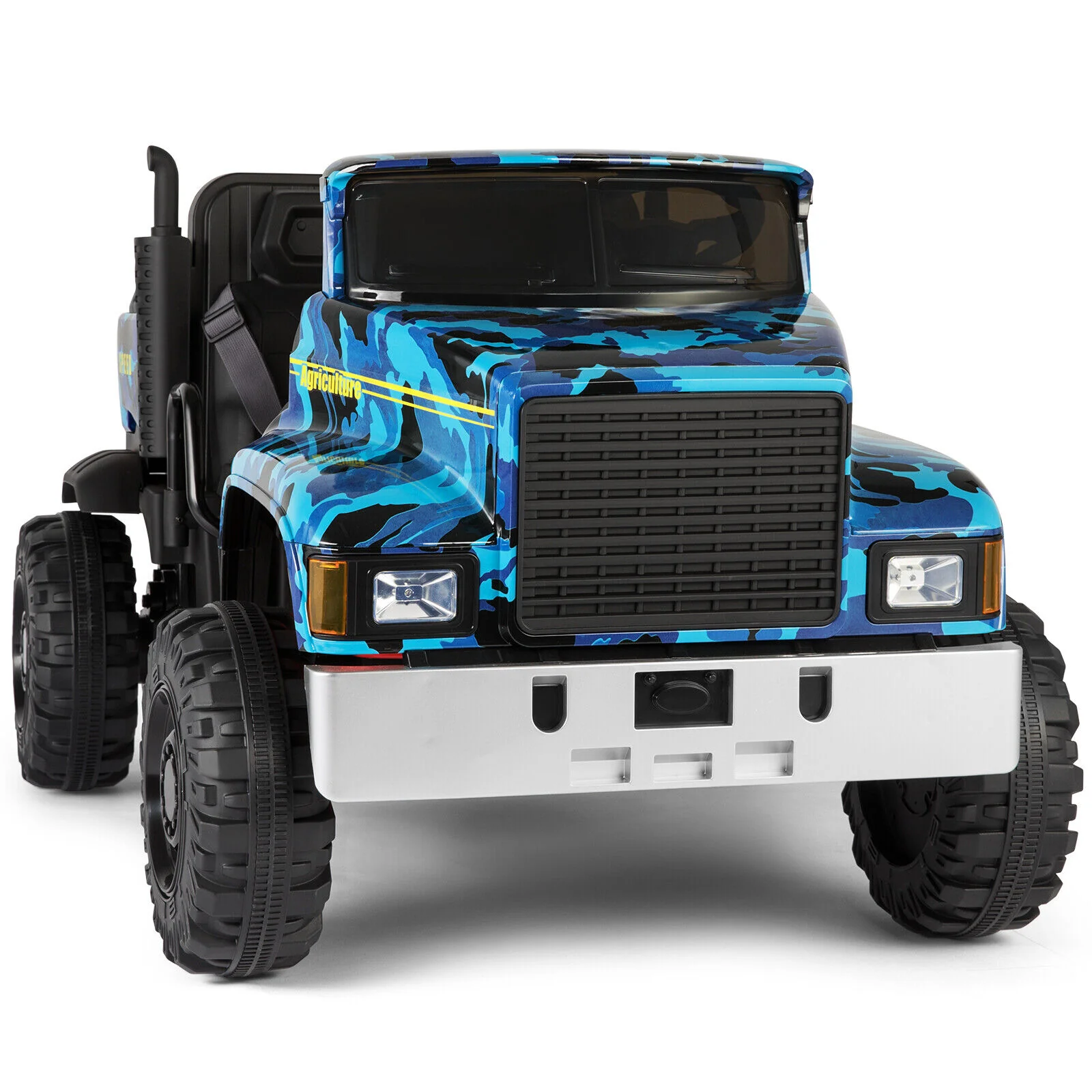 2-Seater 24V Battery Powered Kids Ride-On Truck with Camo Design and 3-Speed RC Control - Image 4