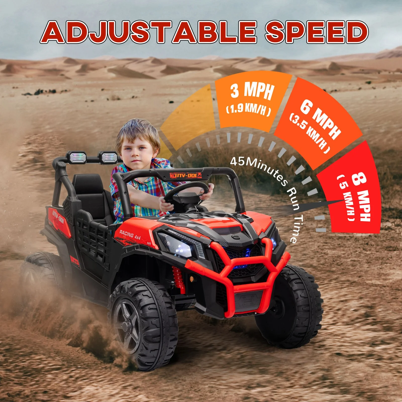 2-Seater 24V Electric Kids Car with Remote Control in Red - Image 8