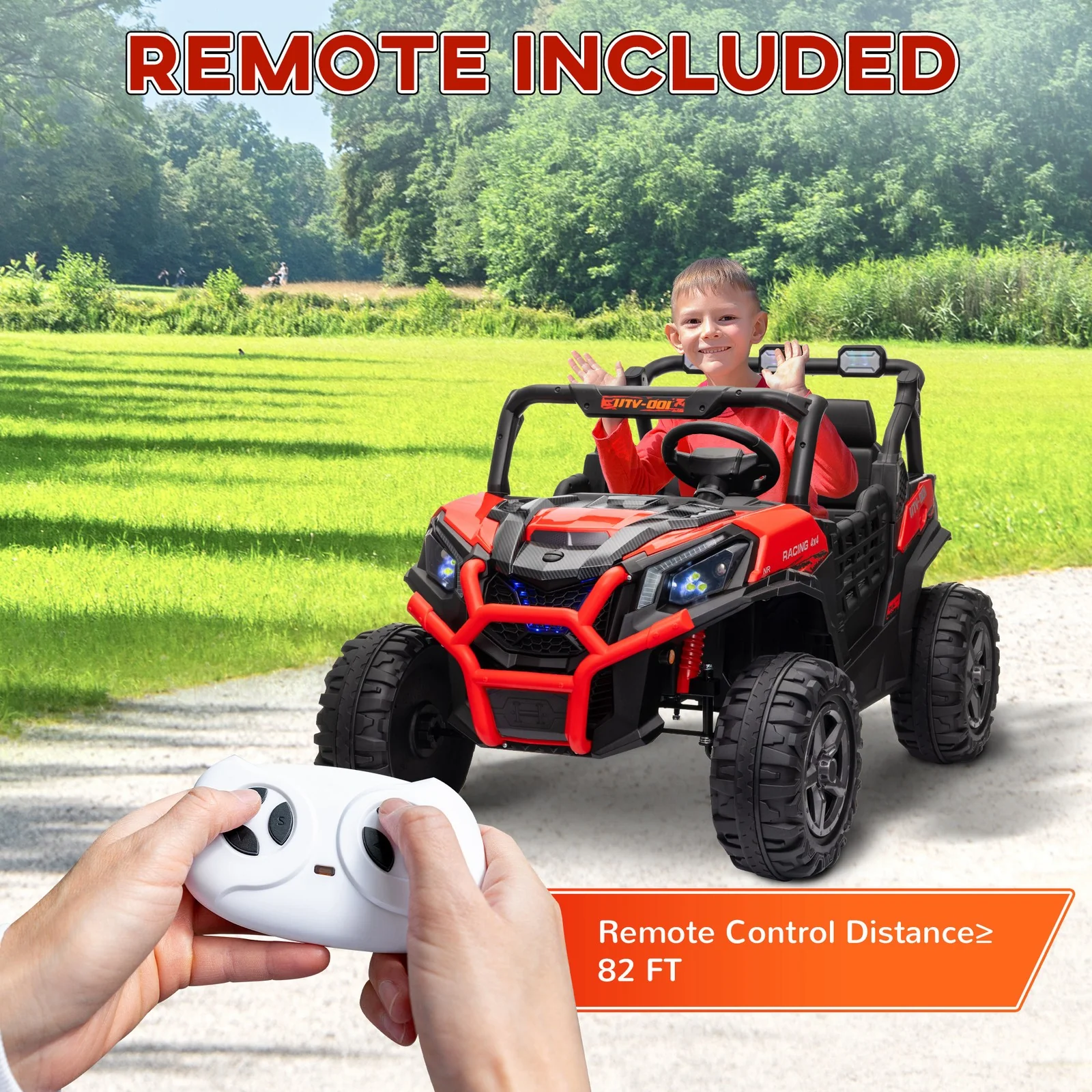 2-Seater 24V Electric Kids Car with Remote Control Red - Image 10