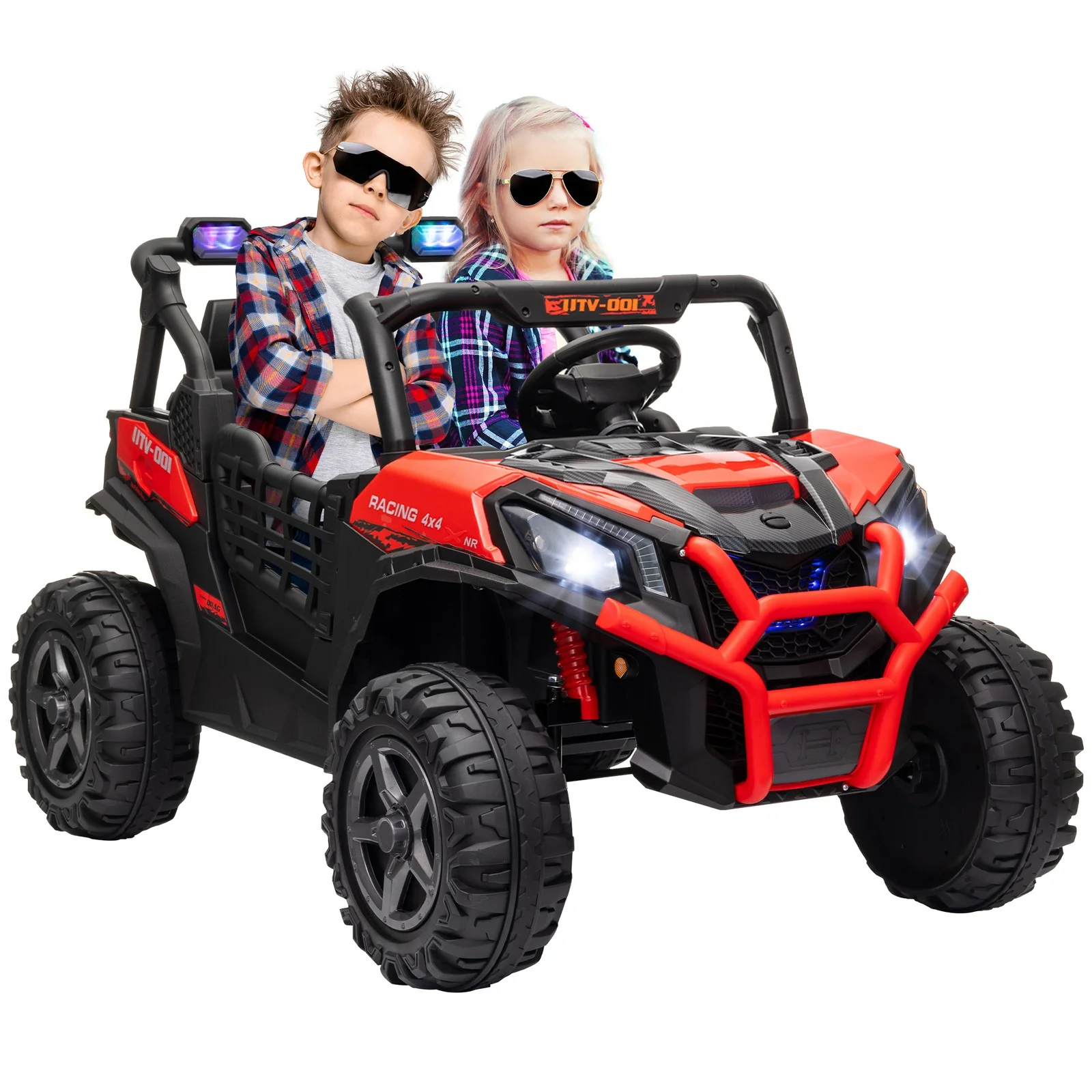 2-Seater 24V Electric Kids Car with Remote Control Red - Image 12