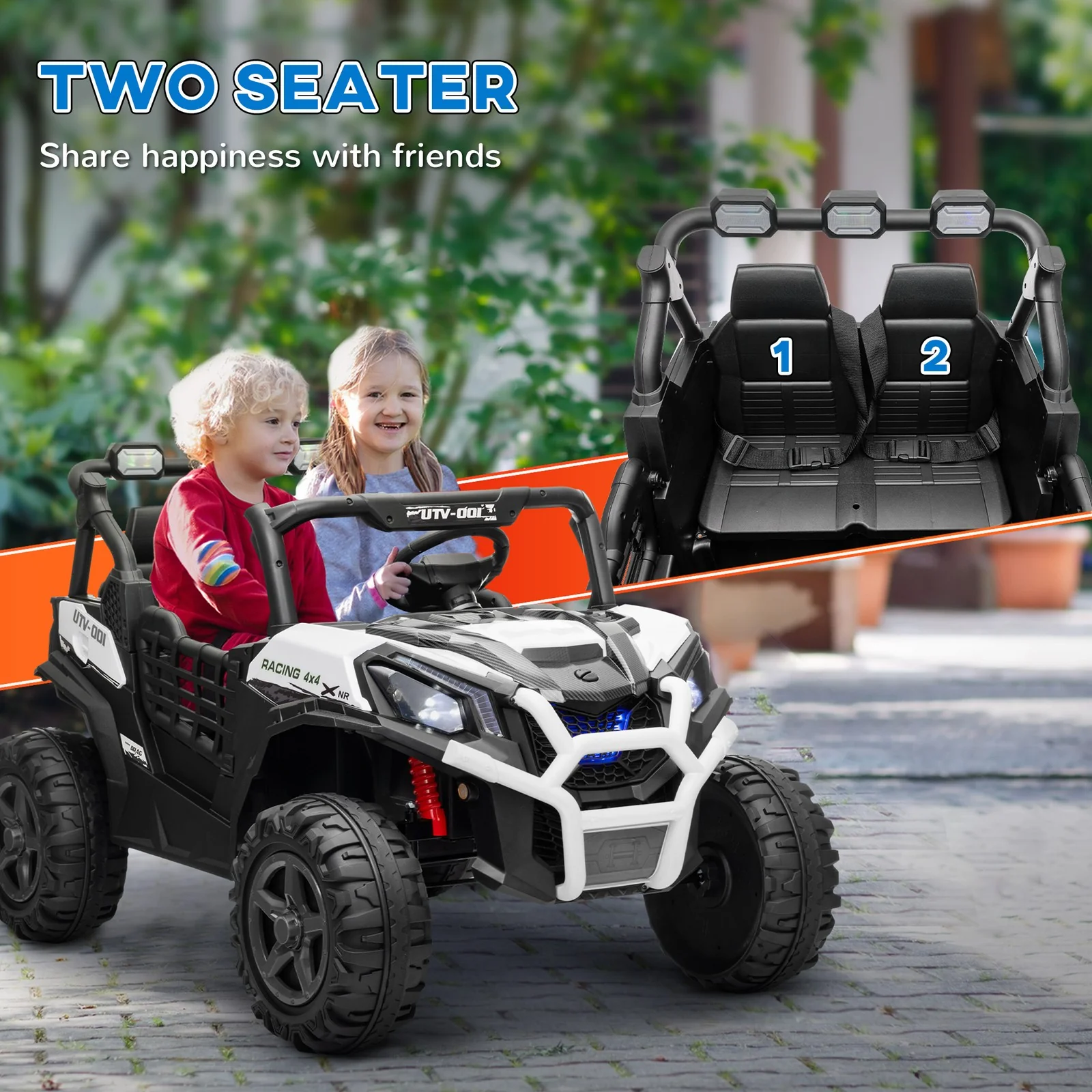 2-Seater 24V Electric Kids Car with Remote Control and Music - Image 6