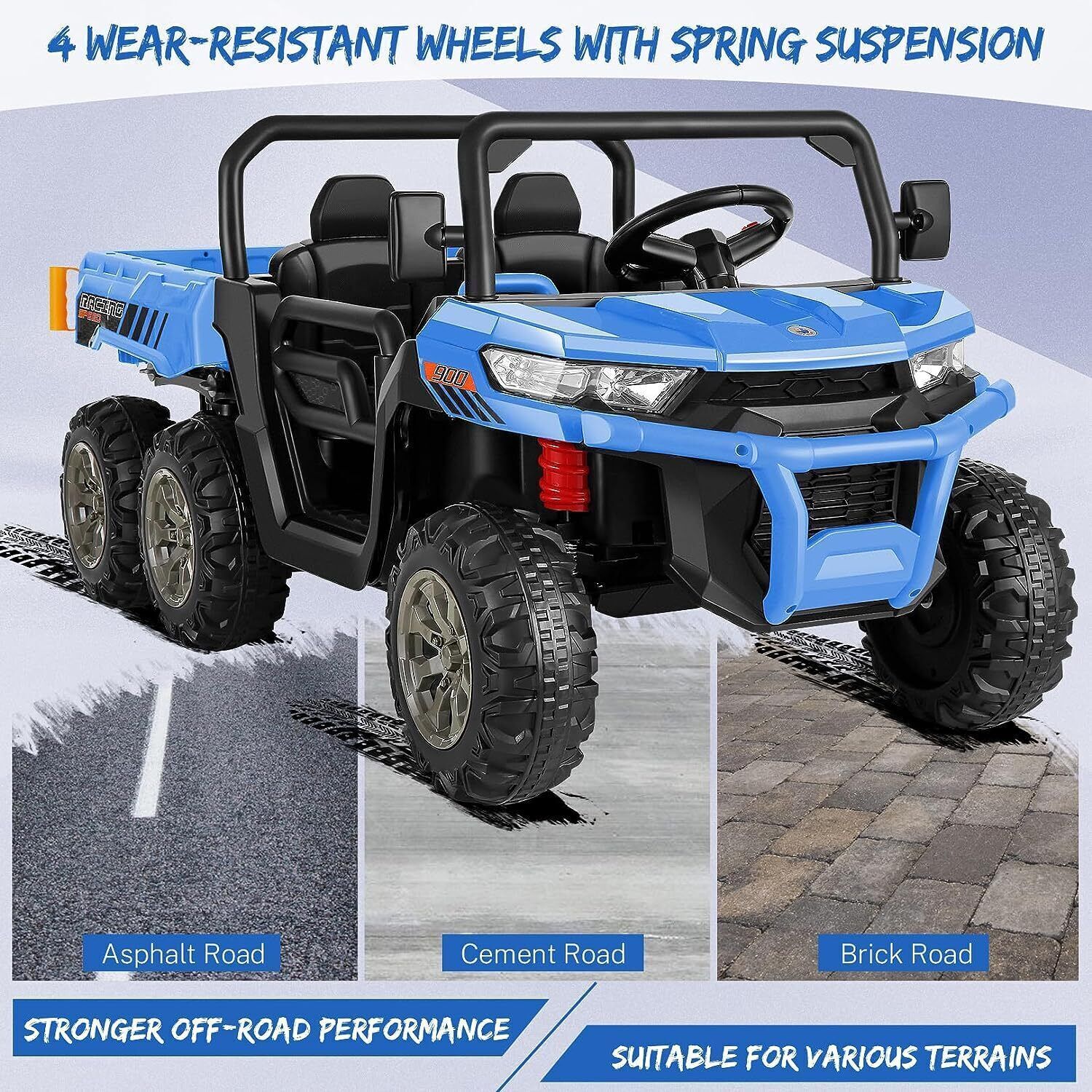 2 Seater 24V Electric Ride-On Car with 4WD, Tractor Trailer, and Dump Feature - Image 8