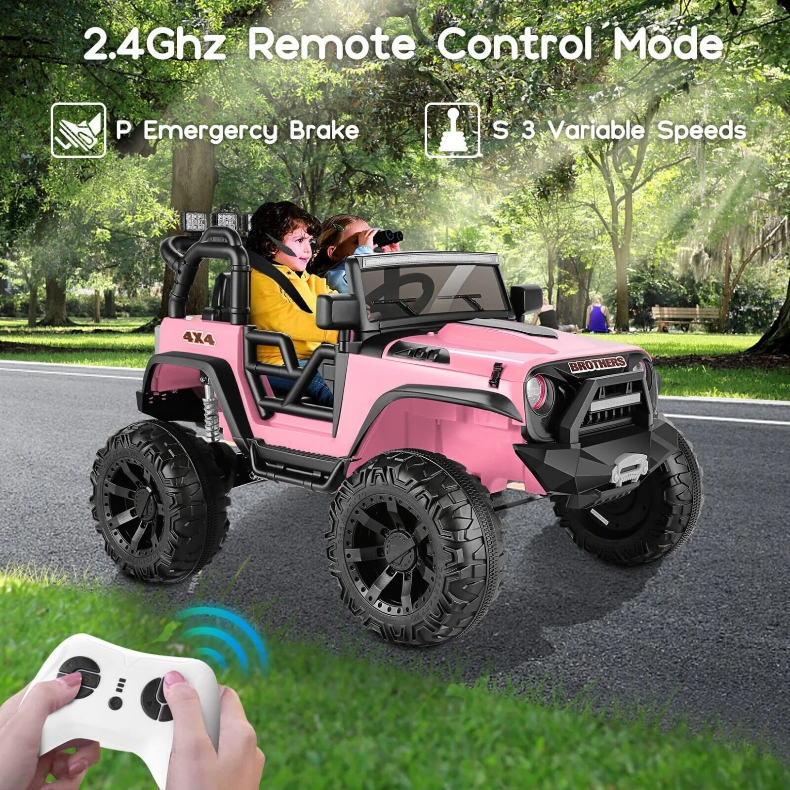 2-Seater 24V Electric Ride-On Truck for Kids with Bluetooth and 2x200W Motors - Image 5