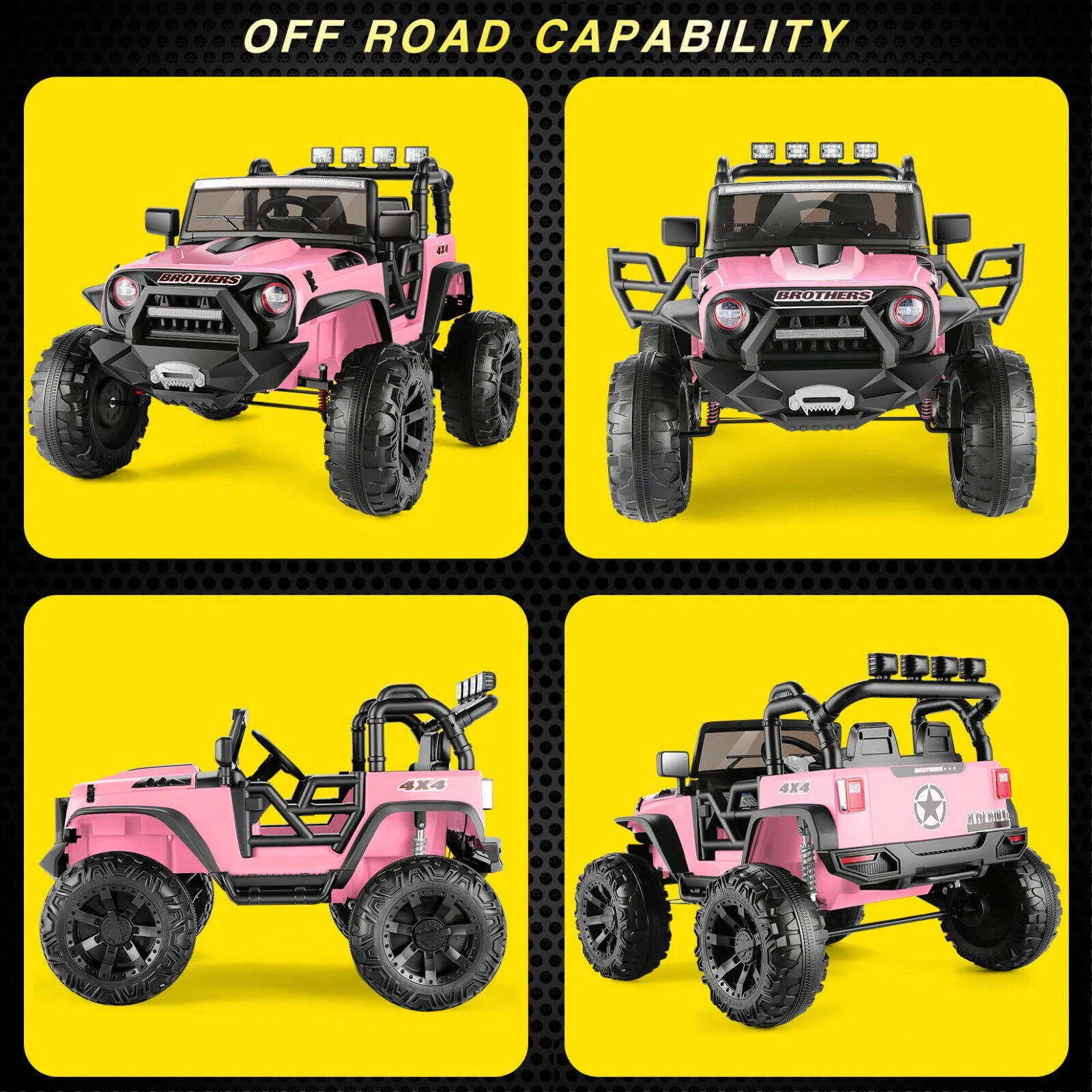 2 Seater 24V Electric Ride On Truck for Kids with Remote Control, LED Lights, and 3 Speed Options - Image 38