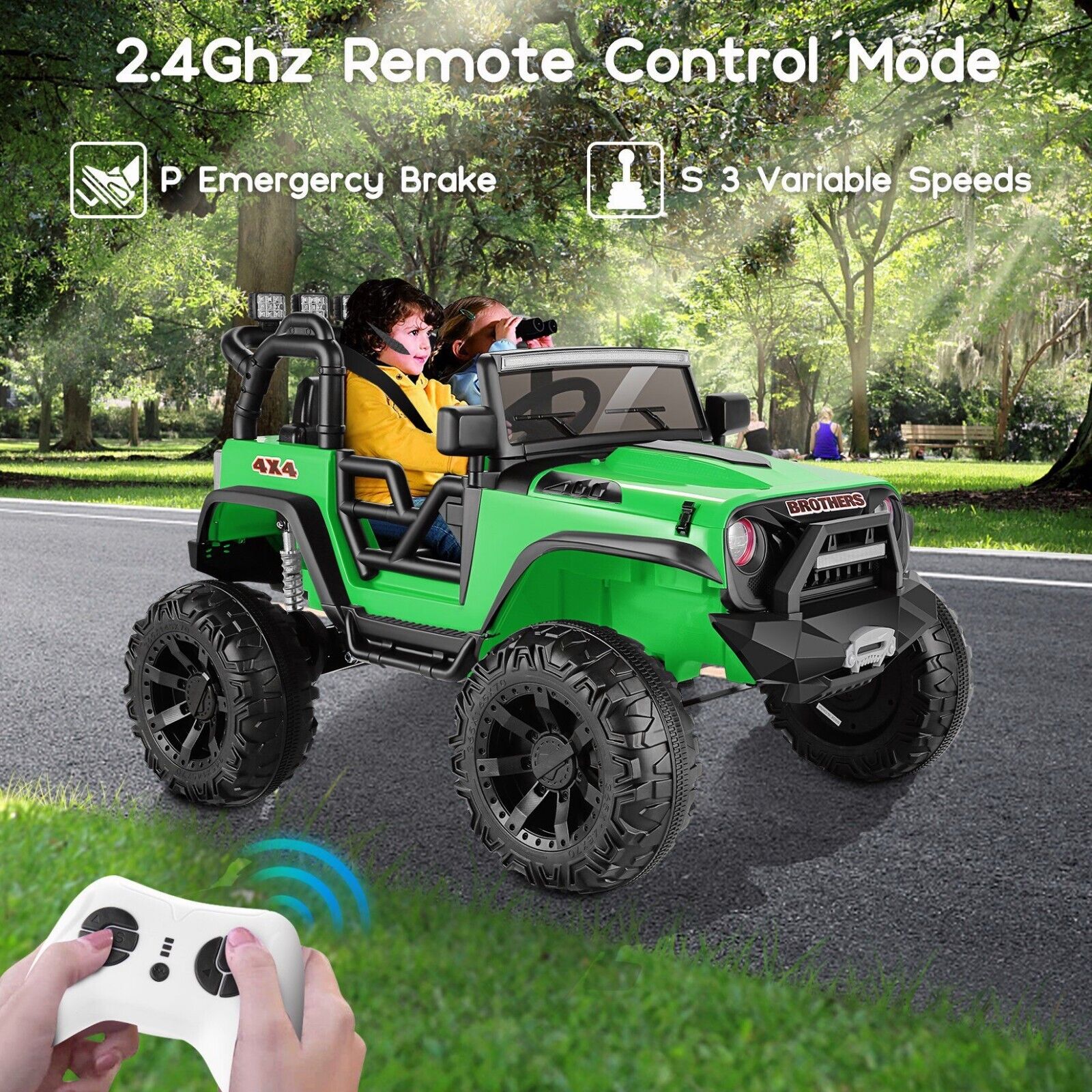 2-Seater 24V Electric Ride-On Truck with MP3 Player and LED Lights for Kids, Remote Control Included - Image 5