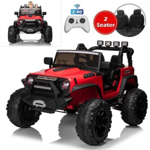2-Seater 24V Electric Toy Truck for Kids with Remote Control and LED Lights - Image 2