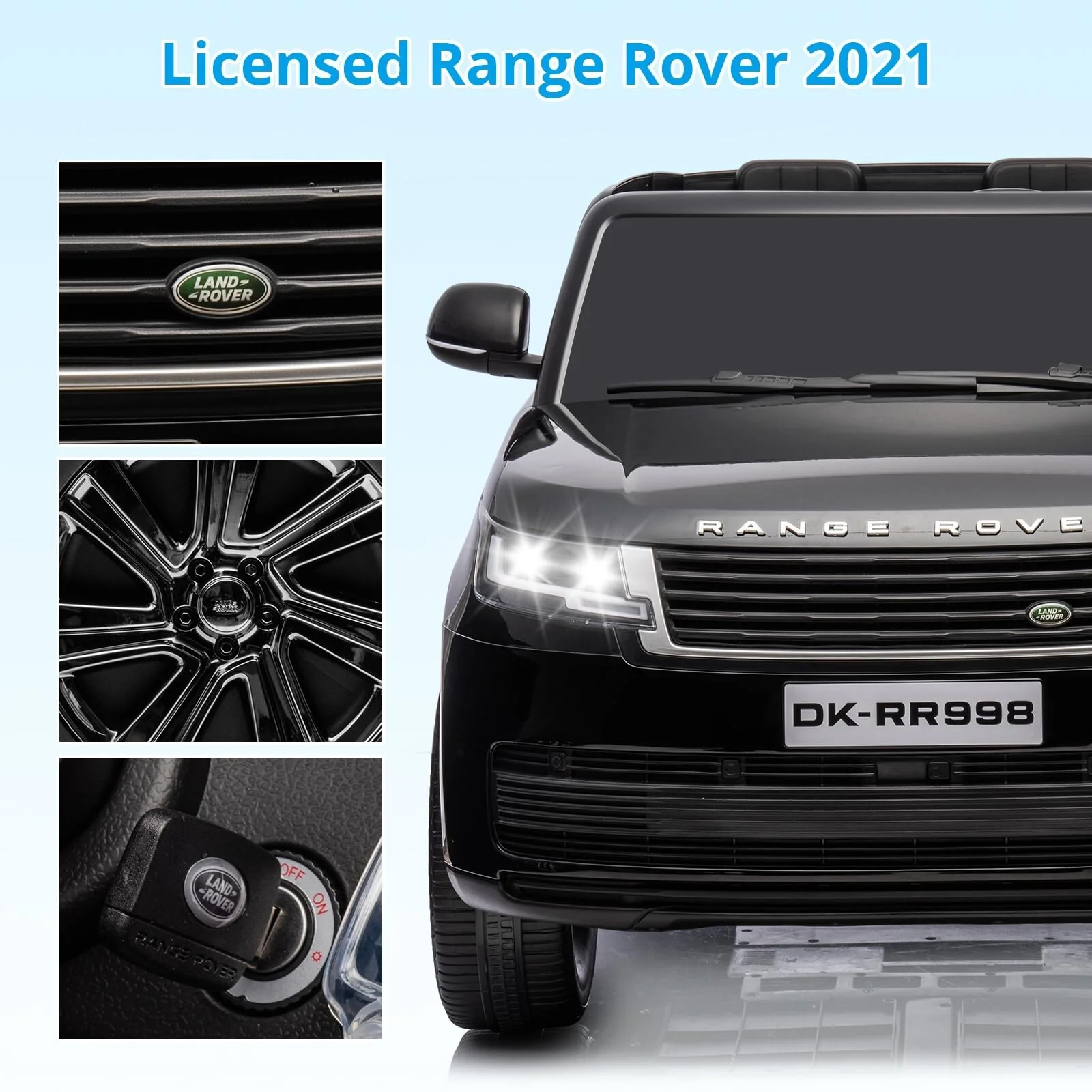 2-Seater 24V Battery-Powered Kids Electric Land Rover Ride-On Truck with Remote - Image 21