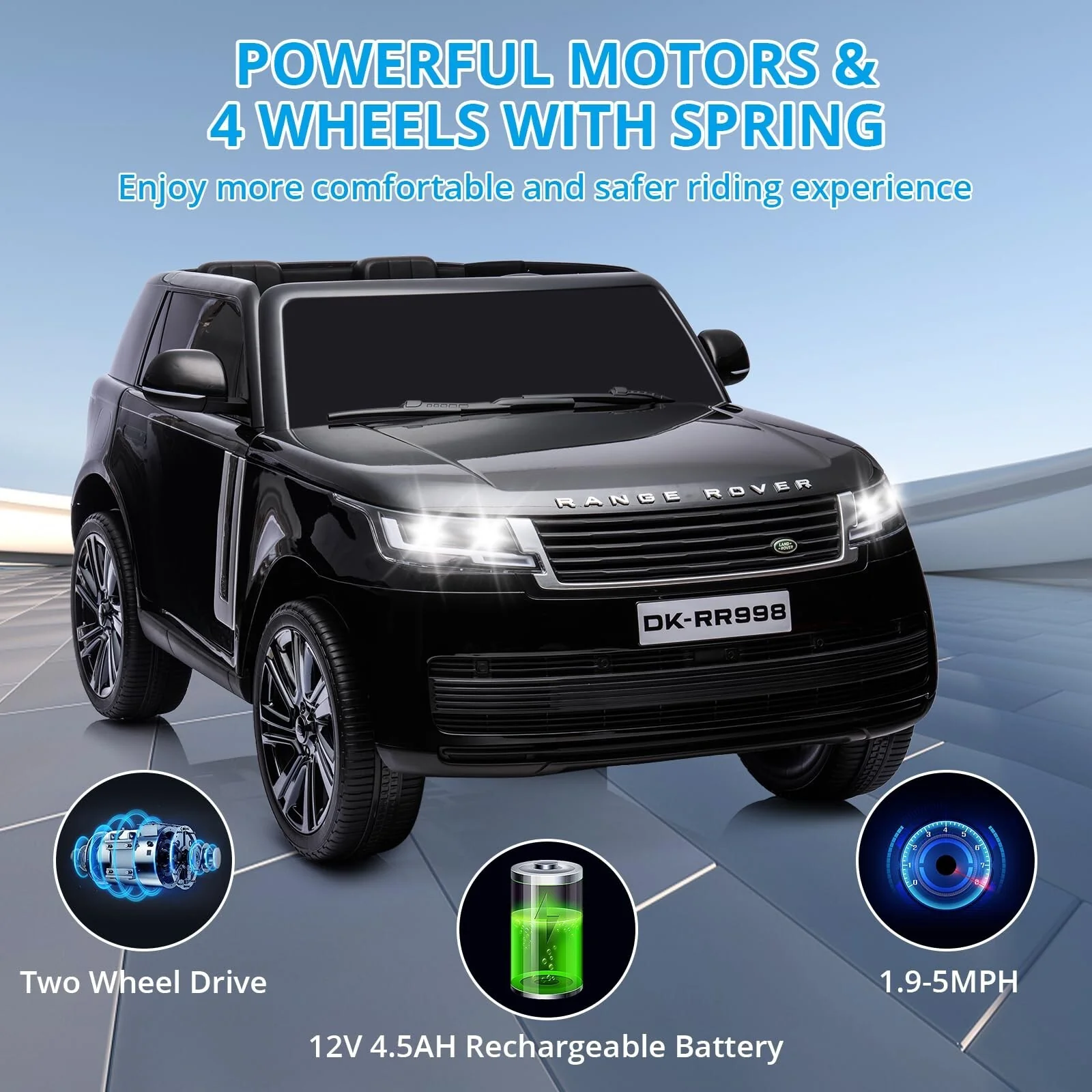 2-Seater 24V Battery-Powered Kids Electric Land Rover Ride-On Truck with Remote - Image 41
