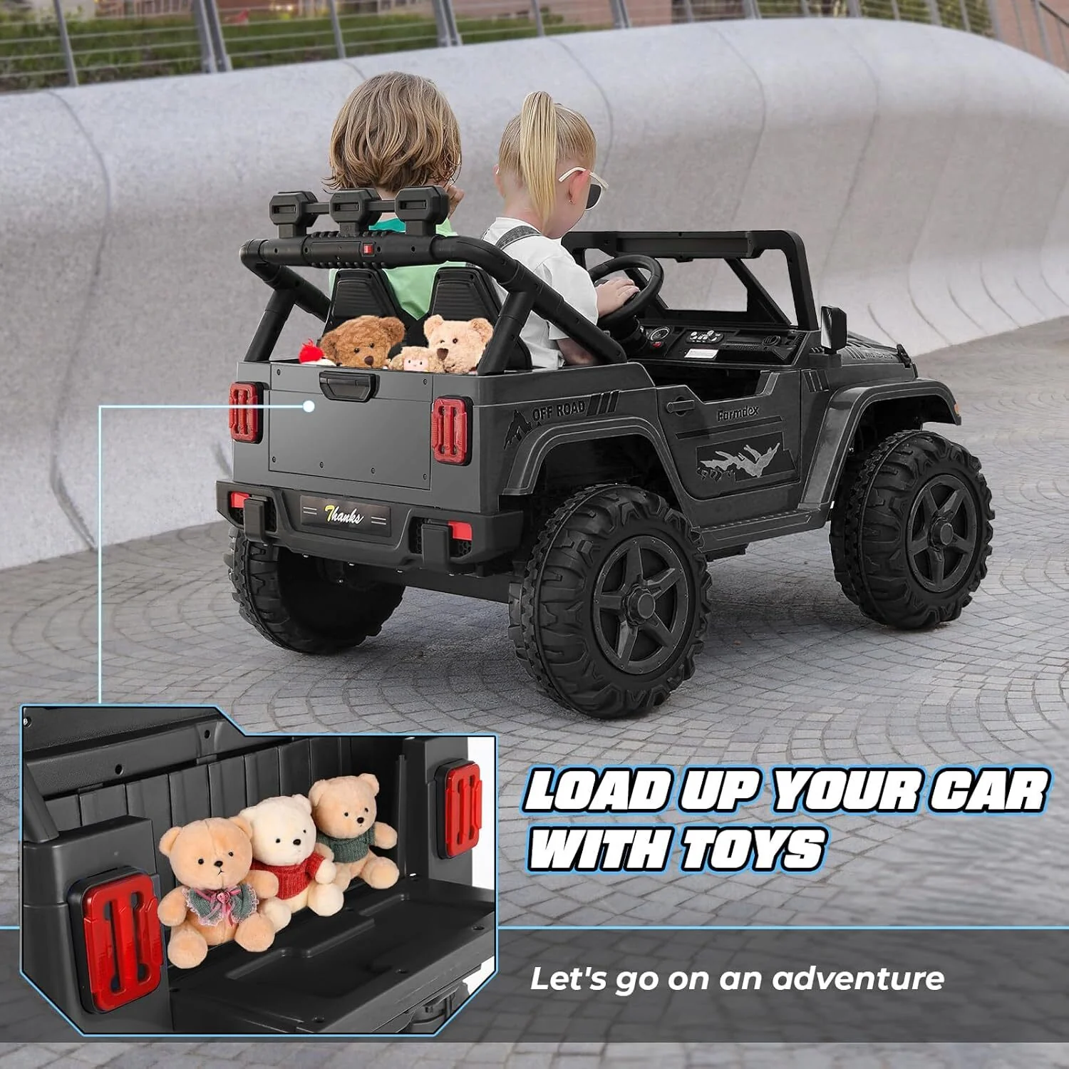 2-Seater 24V Ride-On Jeep for Kids with 4x200W Motors, Suspension, and Built-in Music - Image 10