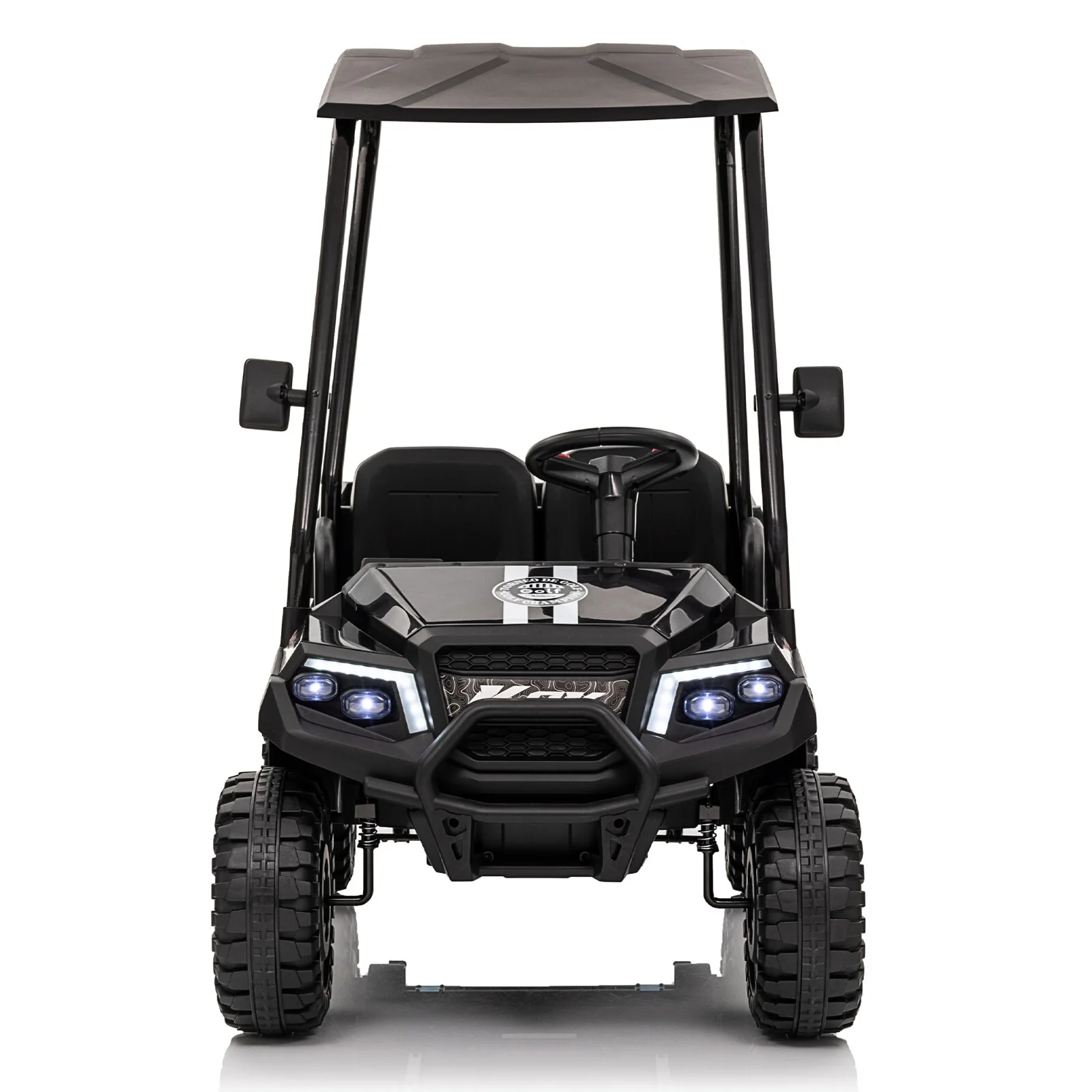 2-Seater 24V Ride-On Golf Cart Truck for Large Kids with Roof, Storage Trunk, and Remote Control - Image 14