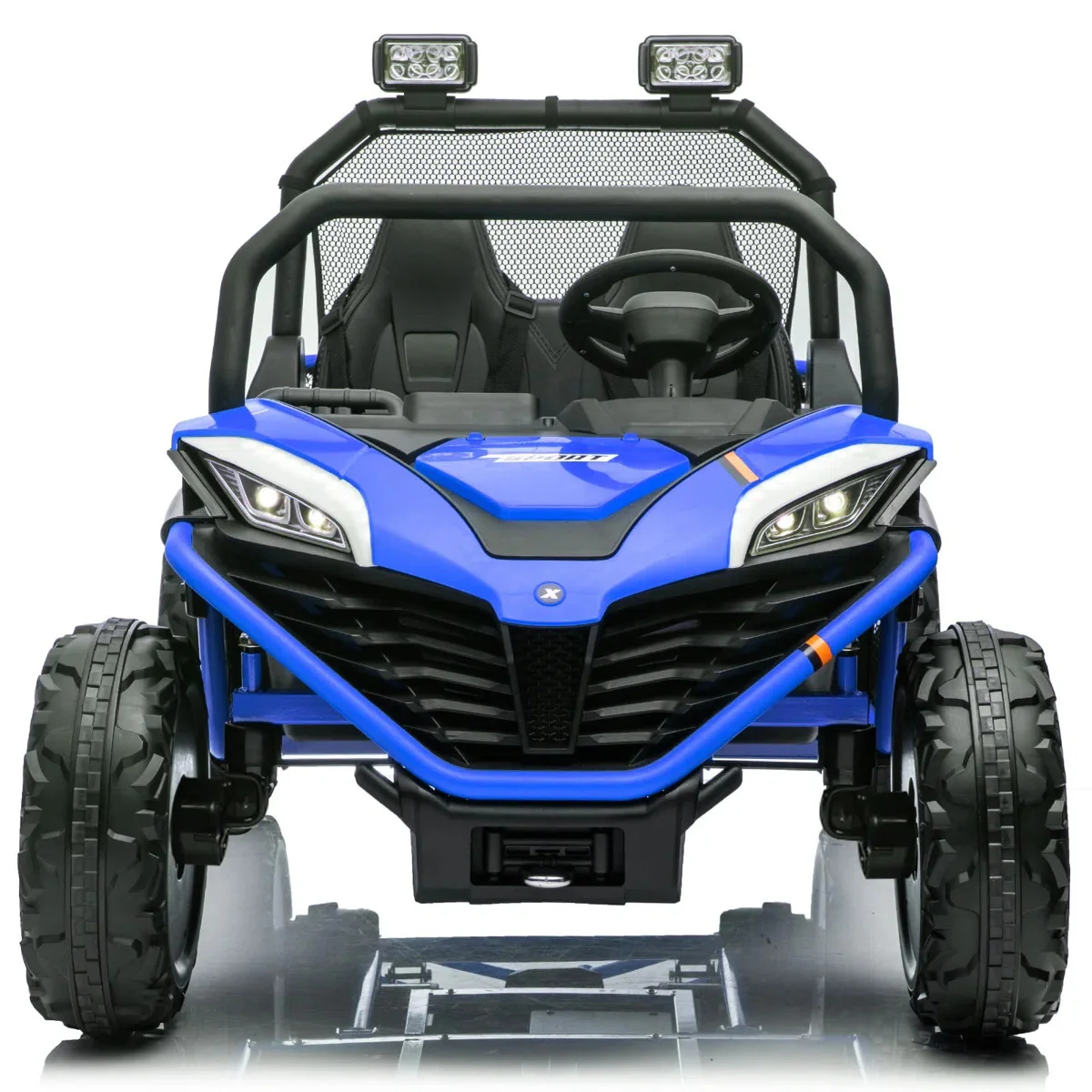 2-Seater 24V Ride-On UTV ATV Car with 12V Battery, Remote Control, and LED Lights