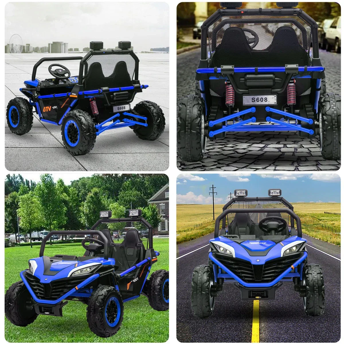 2-Seater 24V Ride-On UTV ATV Car with 12V Battery, Remote Control, and LED Lights - Image 3