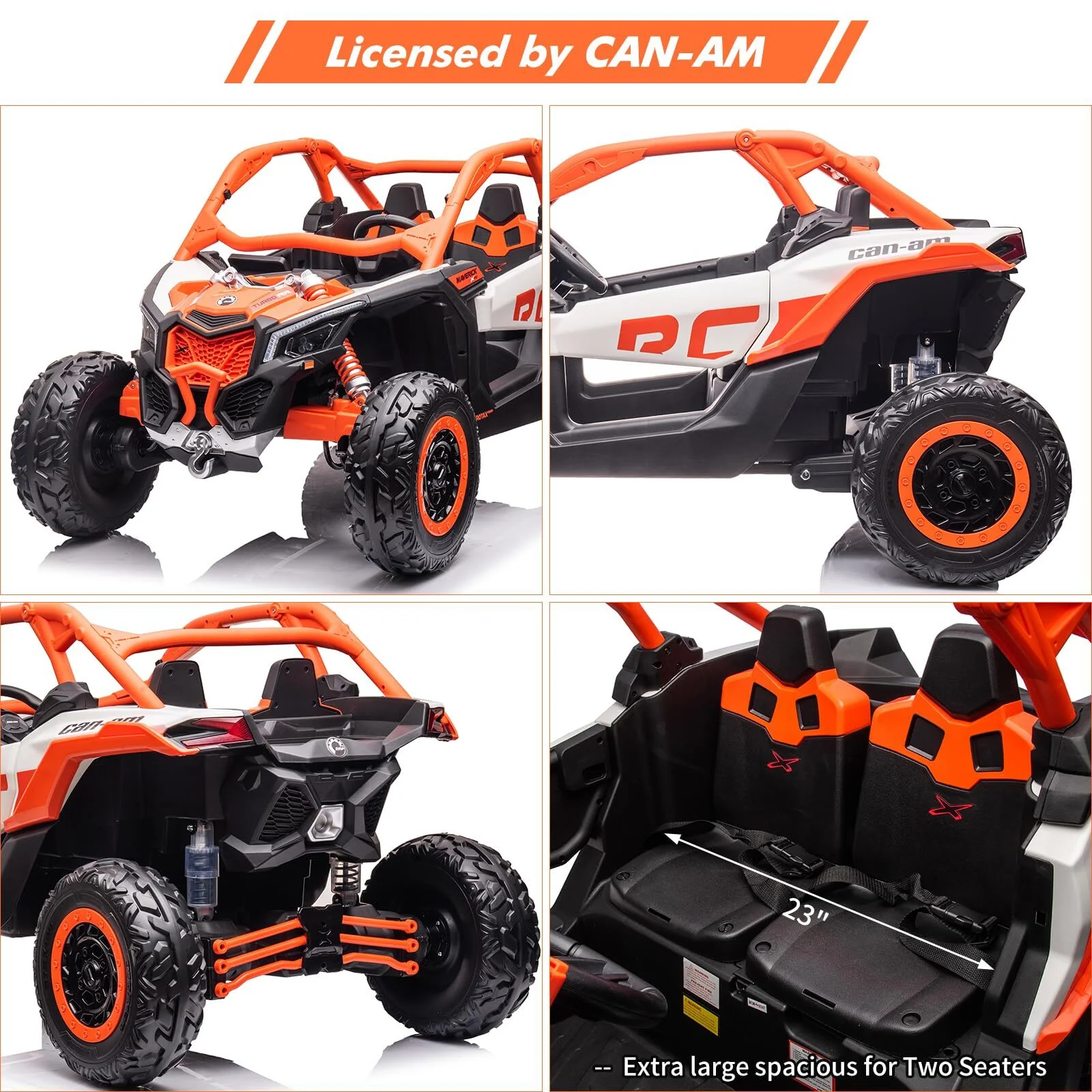 2-Seater 24V Electric Off-Road Ride-On UTV Car for Kids Licensed Can-Am Model - Image 11