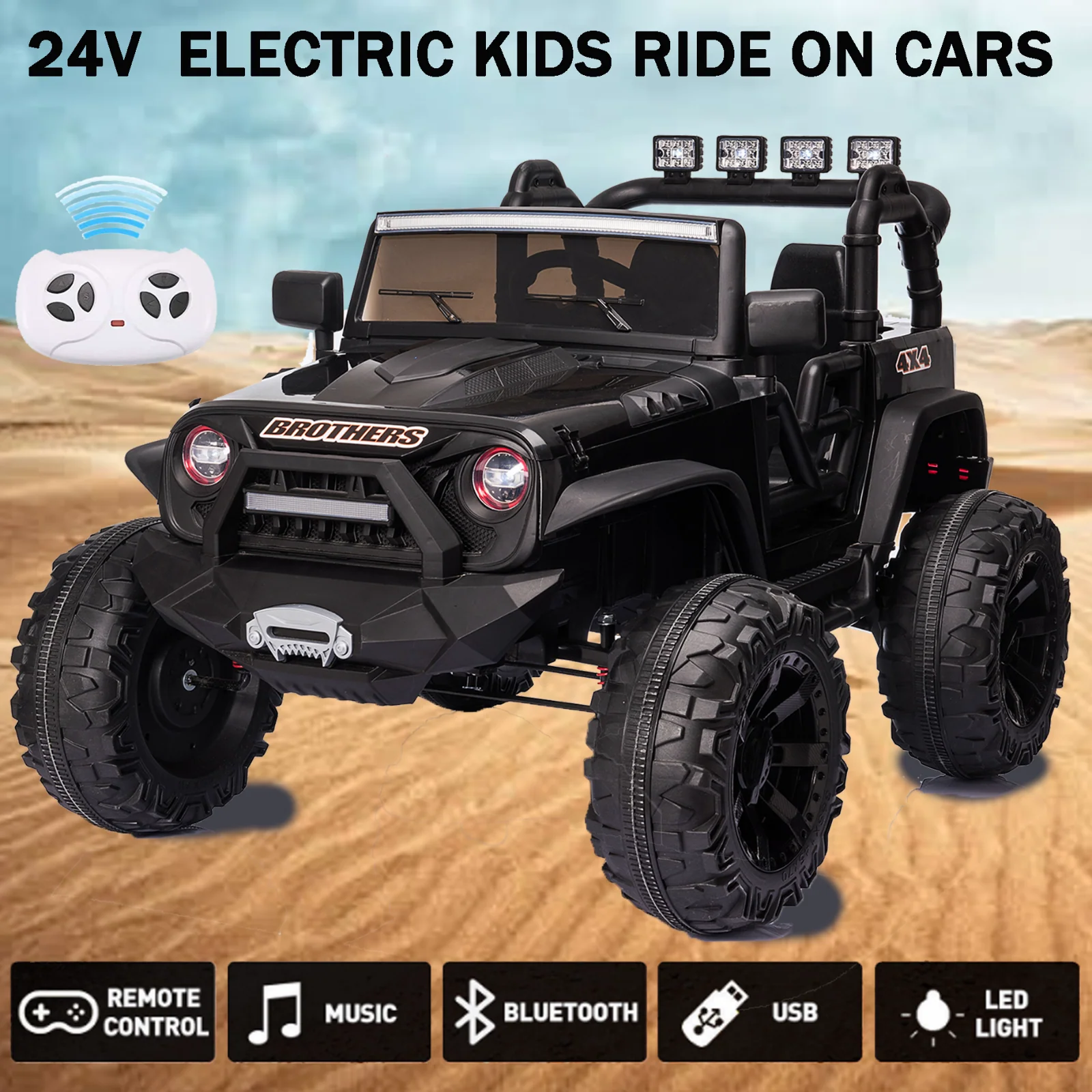 2-Seater 400W Electric Ride-On Truck for Kids with Remote Control - Perfect Gift for Children - Image 5