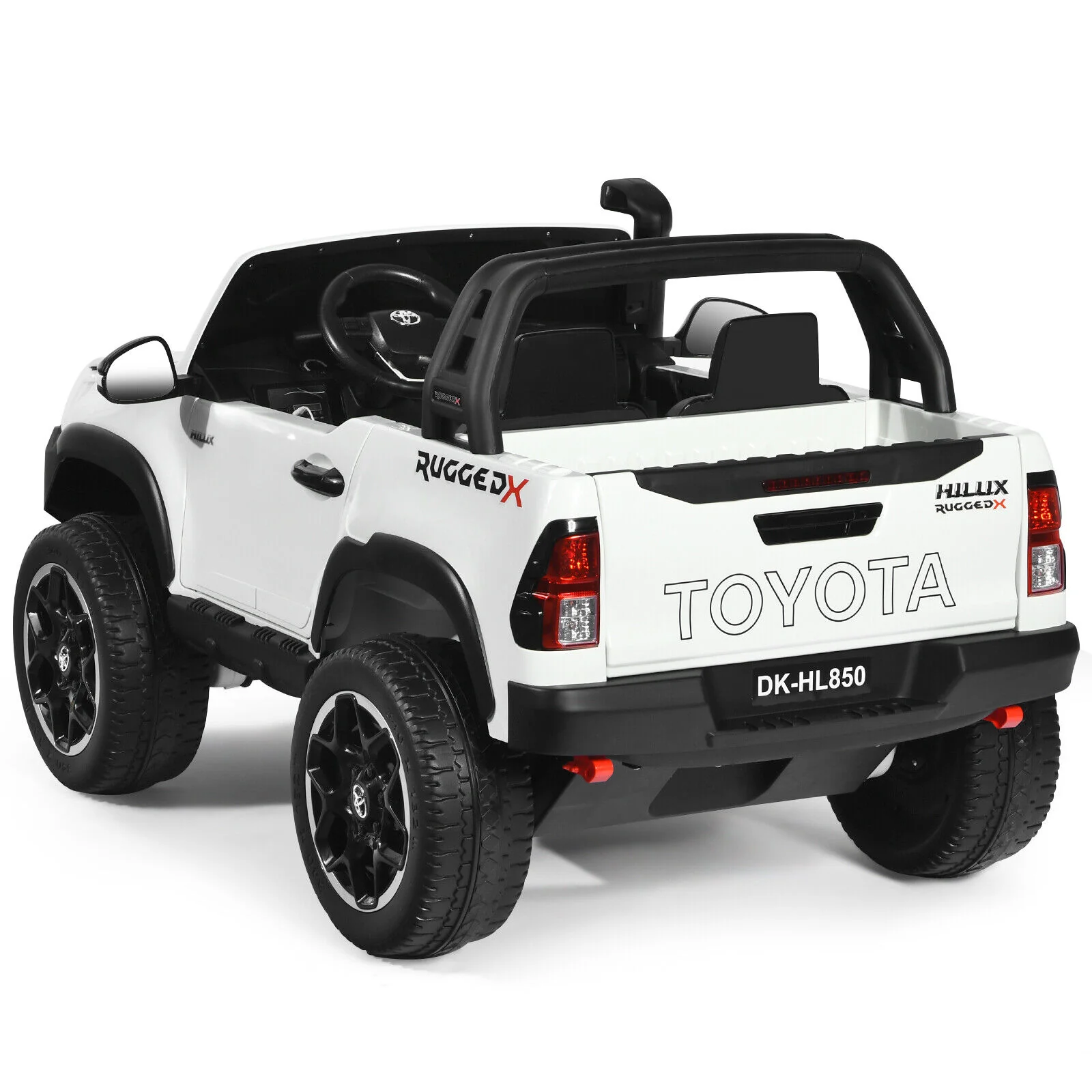 2-Seater 4WD Toyota Hilux Ride On Truck with Remote Control - Licensed, 12V, White - Image 12