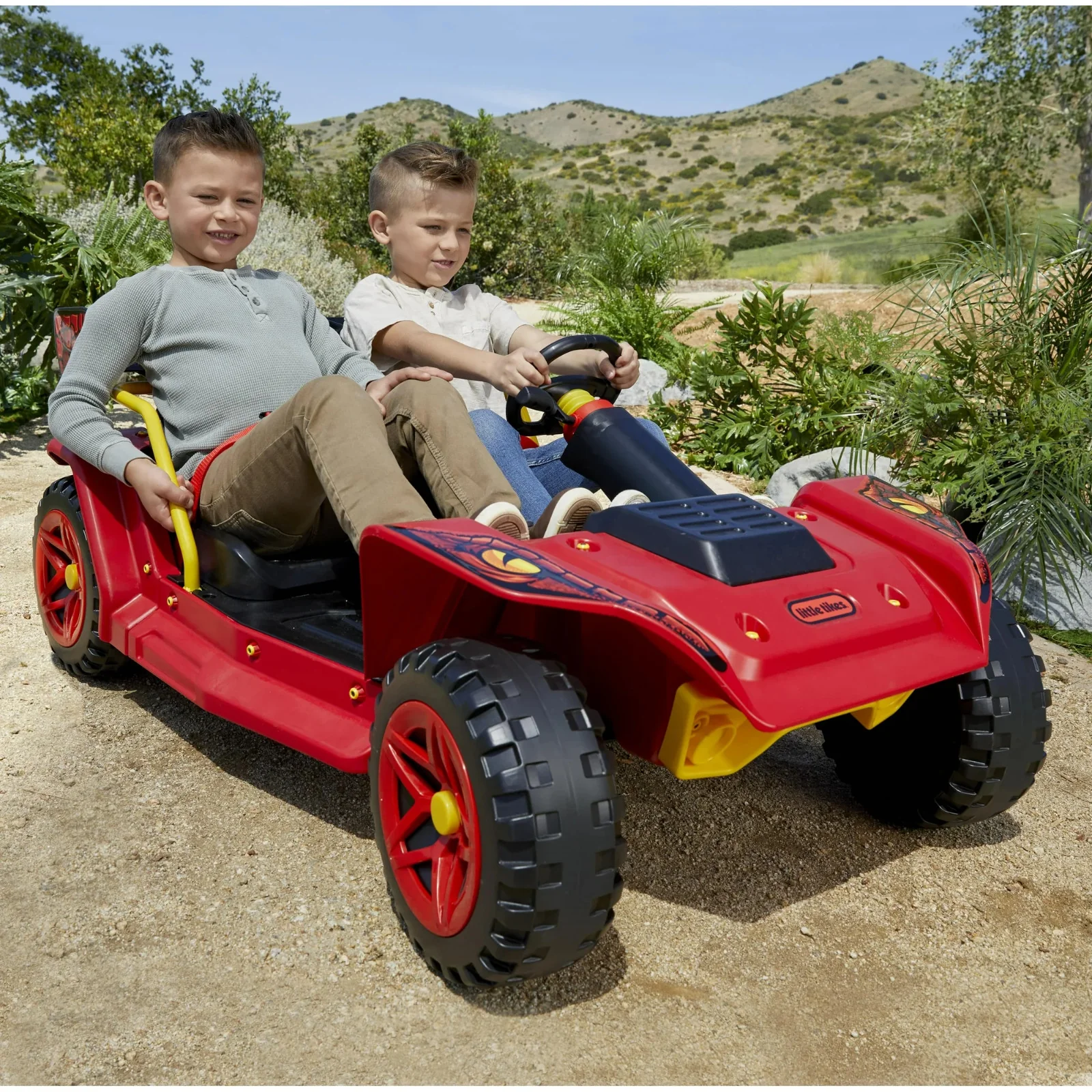 12V Red 2-Seater Dino Dune Buggy Battery-Powered Ride-On for Ages 3+ - Image 3