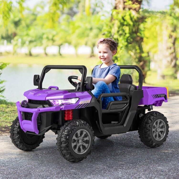 2-Seater Electric Dump Truck Ride-On for Kids with Remote Control - 12V - Image 3