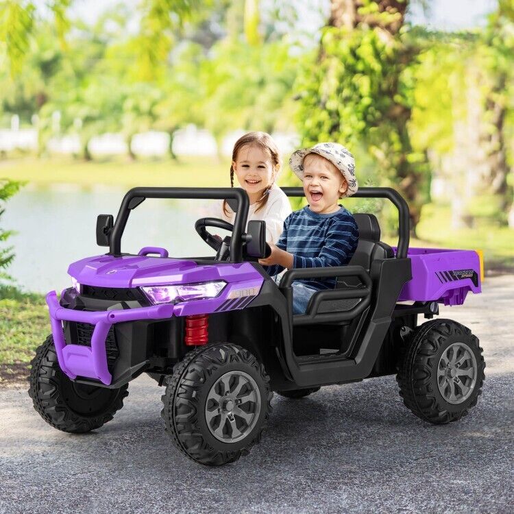 2-Seater Electric Dump Truck Ride-On for Kids with Remote Control - 12V - Image 9