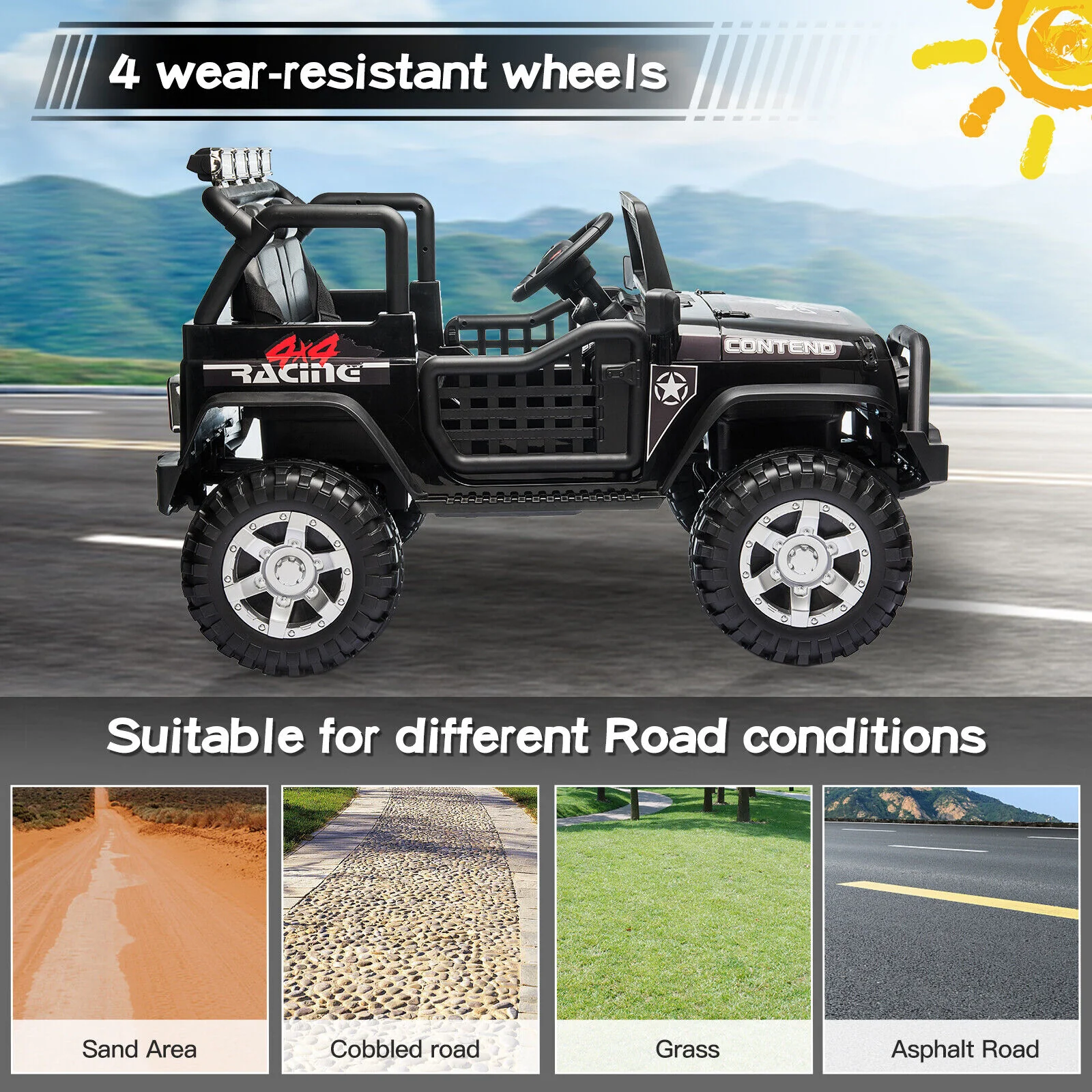 2-Seater Electric Jeep Car Toy for Kids with Remote Control - 12V Ride-On Truck - Image 7